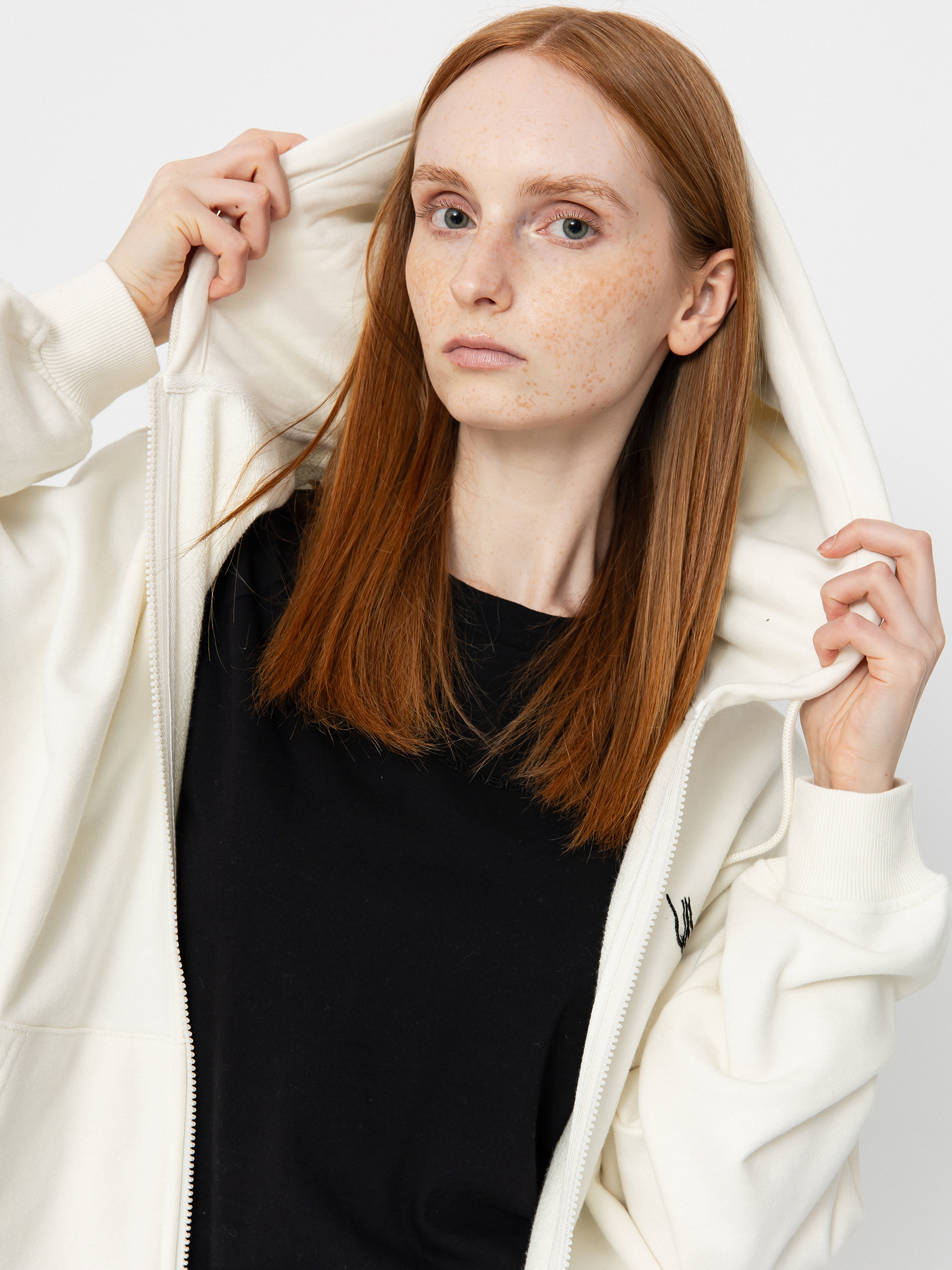 Bluza z kapturem Volcom Fa Alix ZHD Wmn (star white)