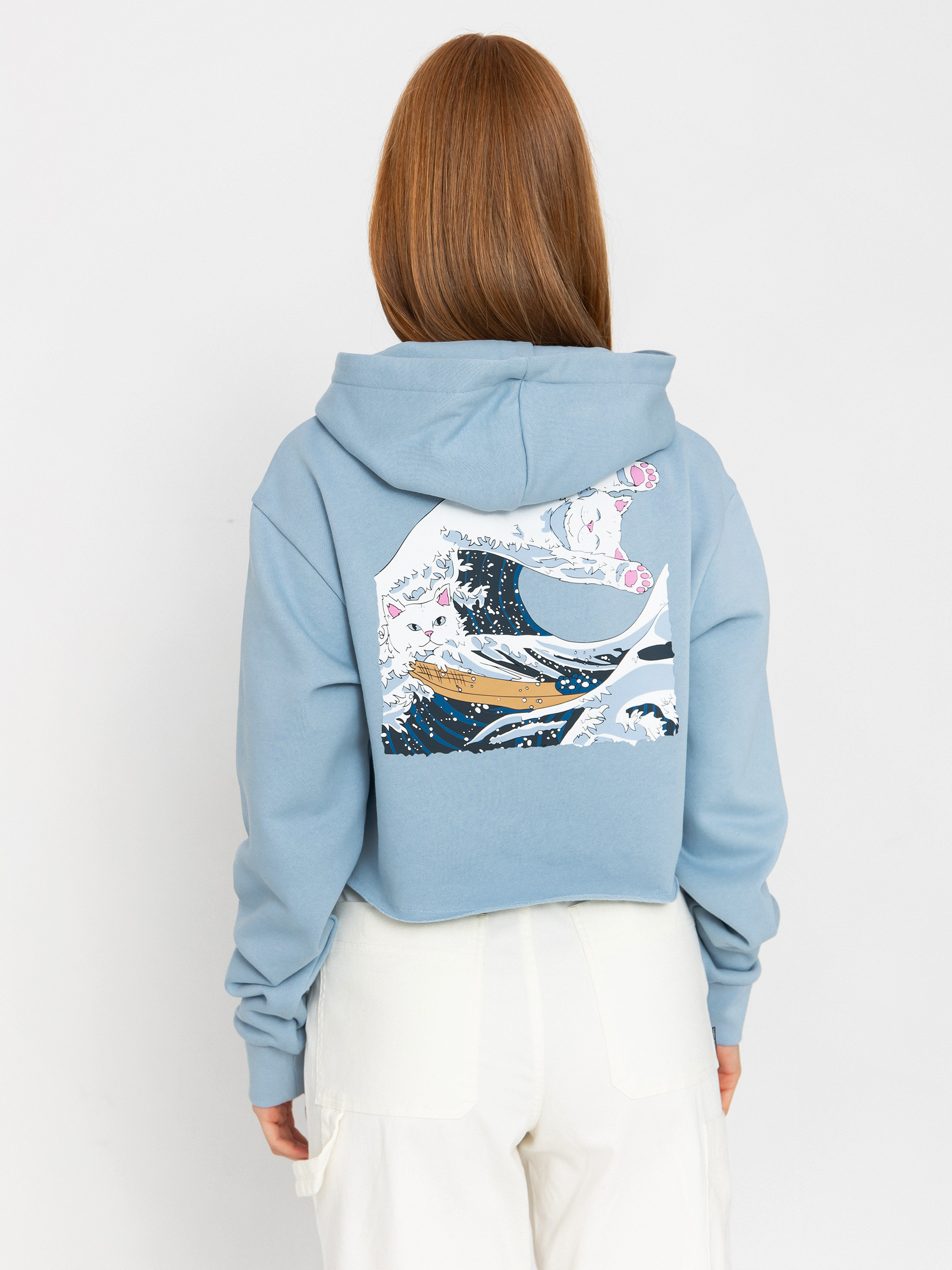 Bluza z kapturem RipNDip Great Wave HD Wmn (powder blue)