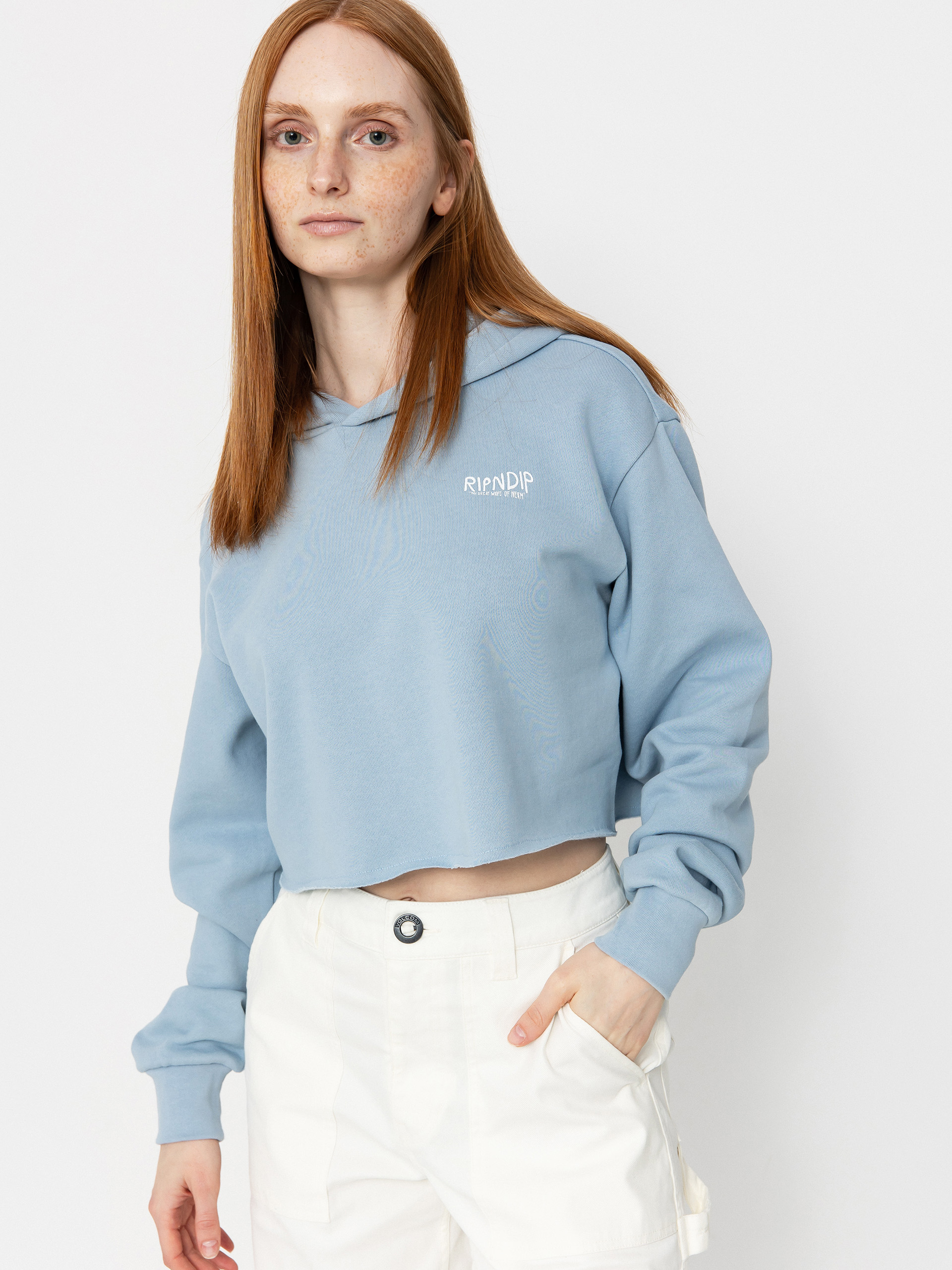 Bluza z kapturem RipNDip Great Wave HD Wmn (powder blue)