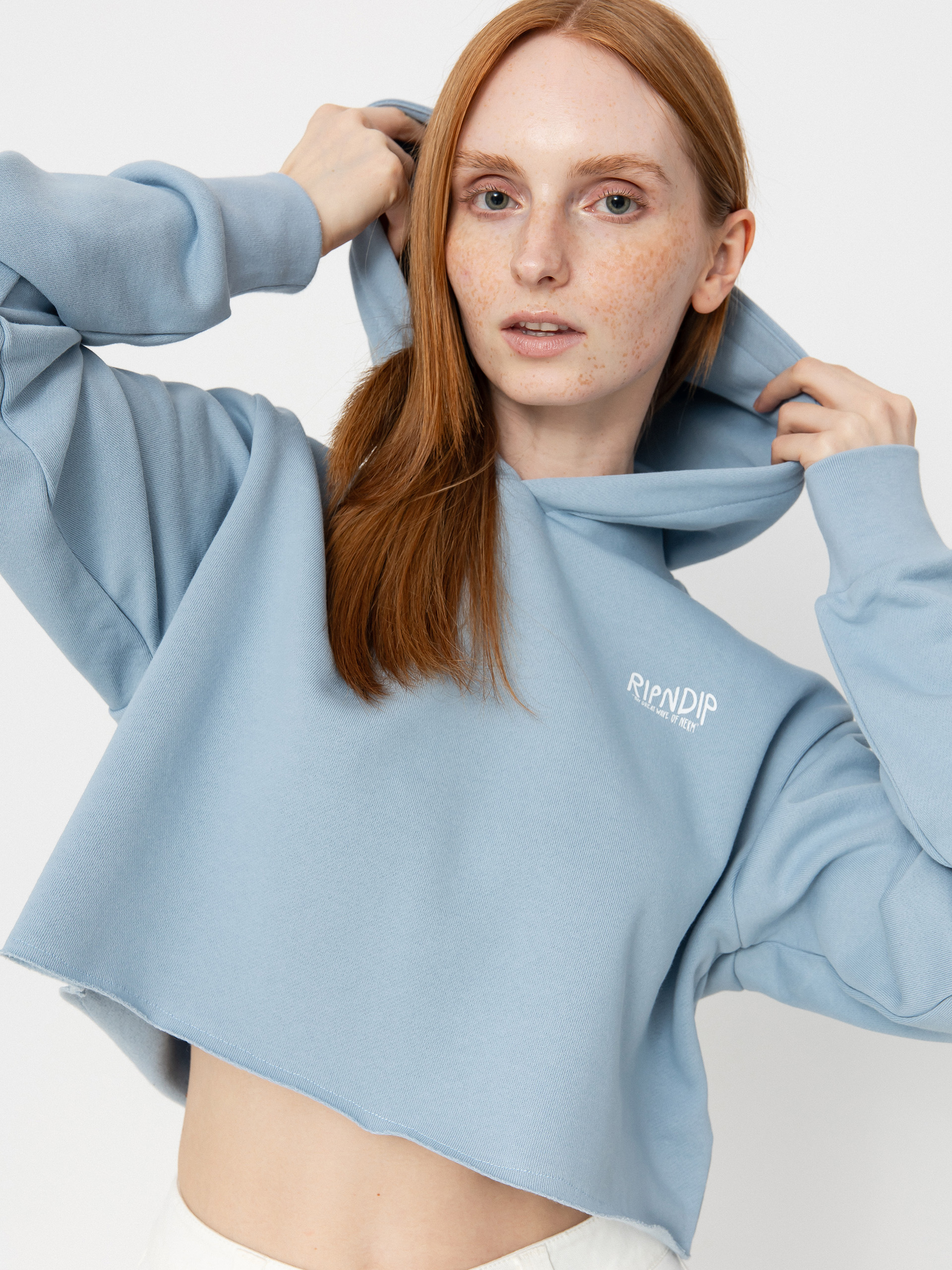 Bluza z kapturem RipNDip Great Wave HD Wmn (powder blue)