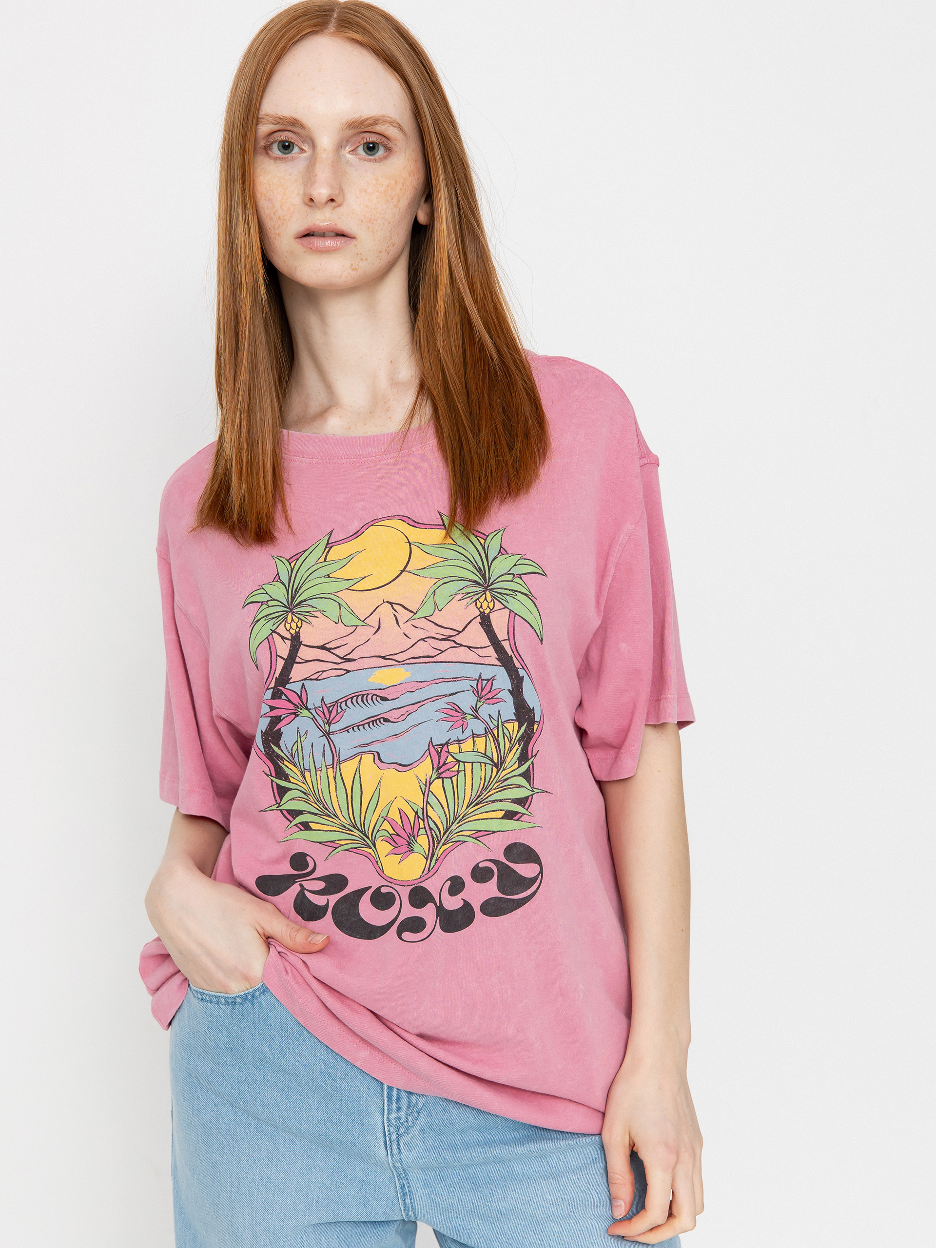 T-shirt Roxy Sunnyoversize Optic Wash Wmn (orchid smoke)