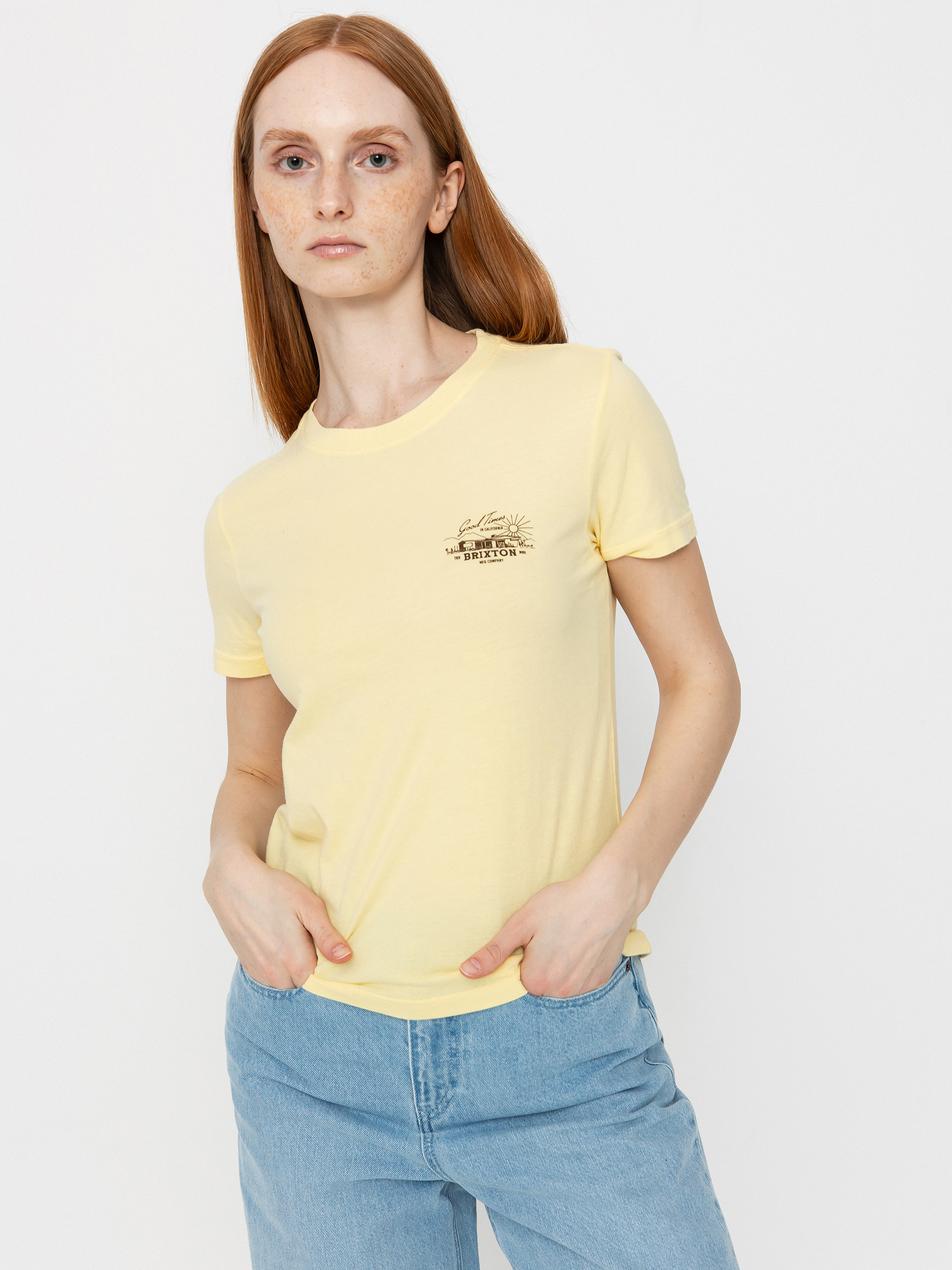 T-shirt Brixton Good Times Fitted Crew Wmn (panna cotta)