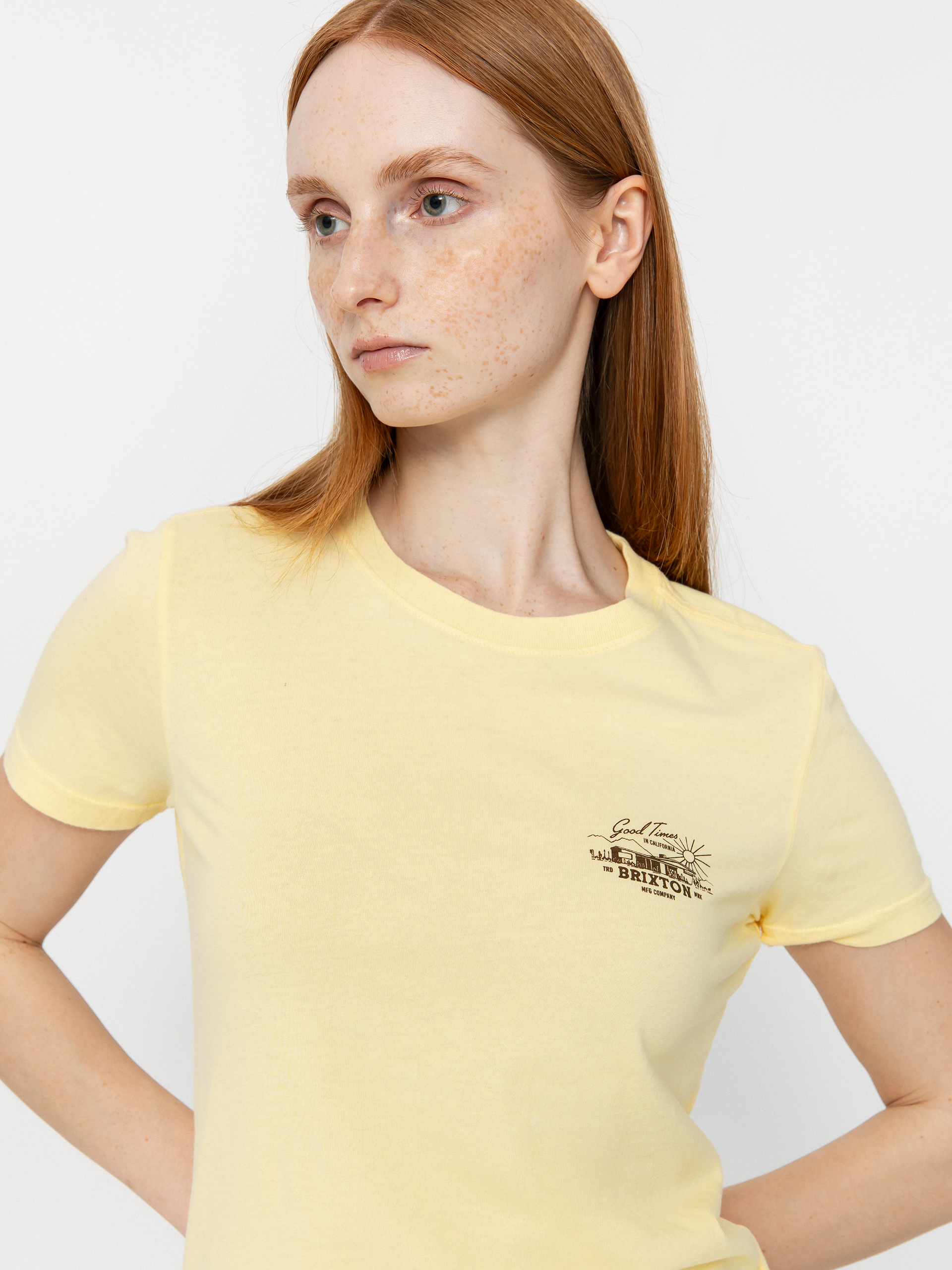 T-shirt Brixton Good Times Fitted Crew Wmn (panna cotta)