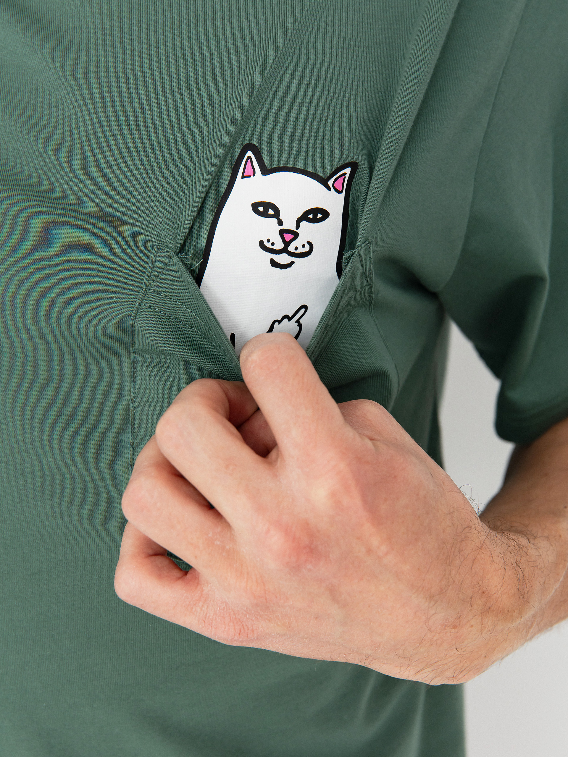 T-shirt RipNDip Lord Nermal Pocket (dark olive)