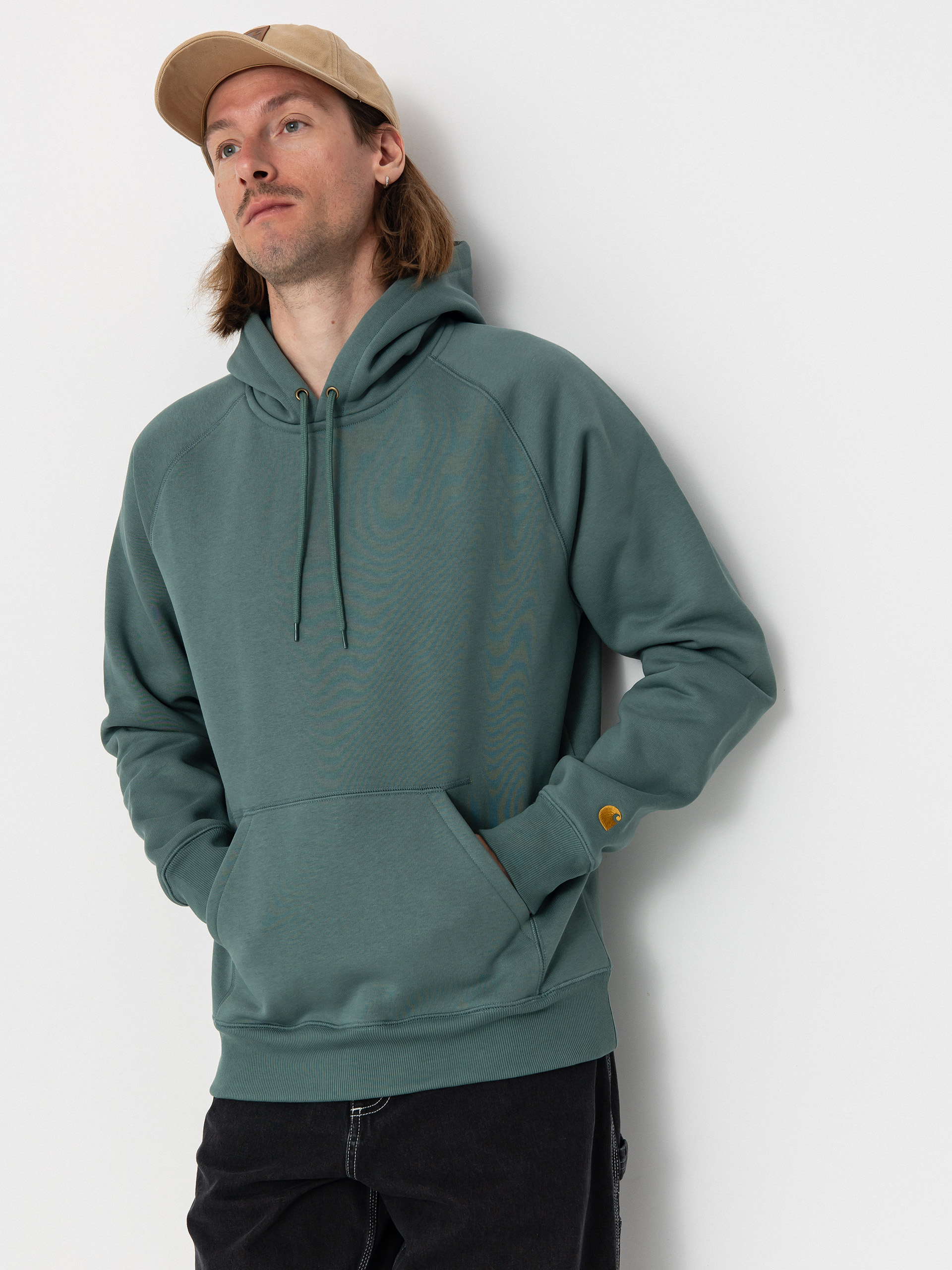 Bluza z kapturem Carhartt WIP Chase HD (silver pine/gold)