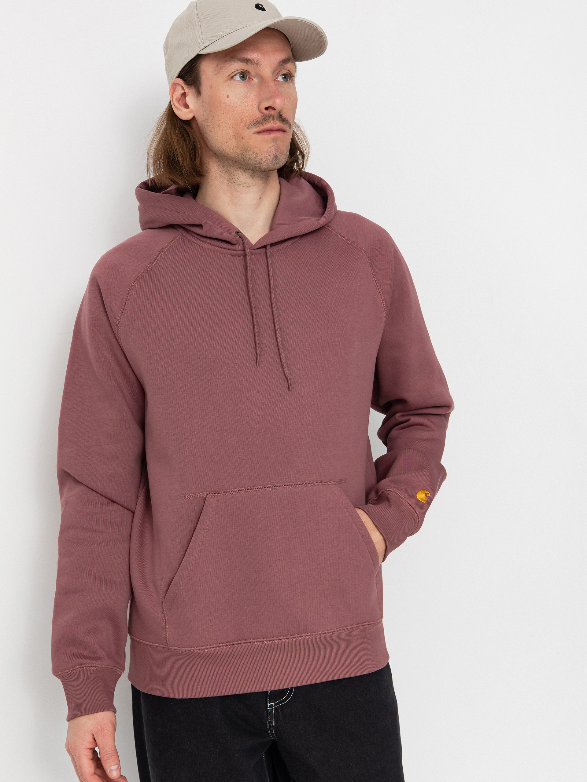 Bluza z kapturem Carhartt WIP Chase HD (dusky pink/gold)