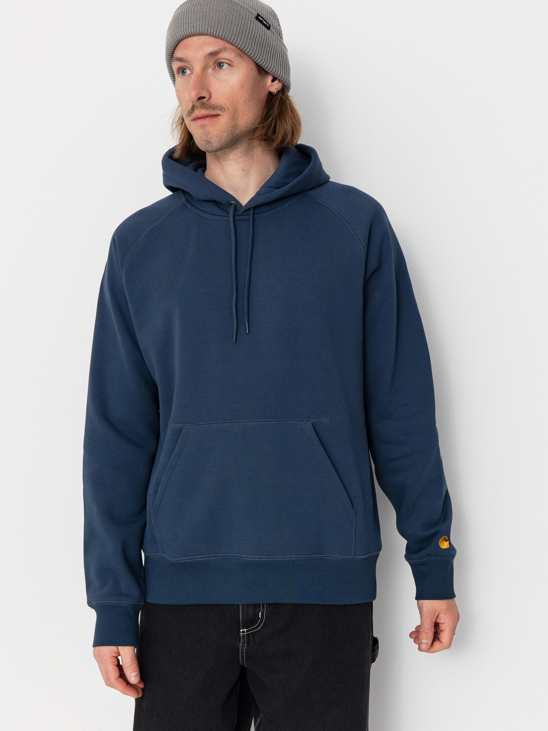 Bluza z kapturem Carhartt WIP Chase HD (dusky blue/gold)