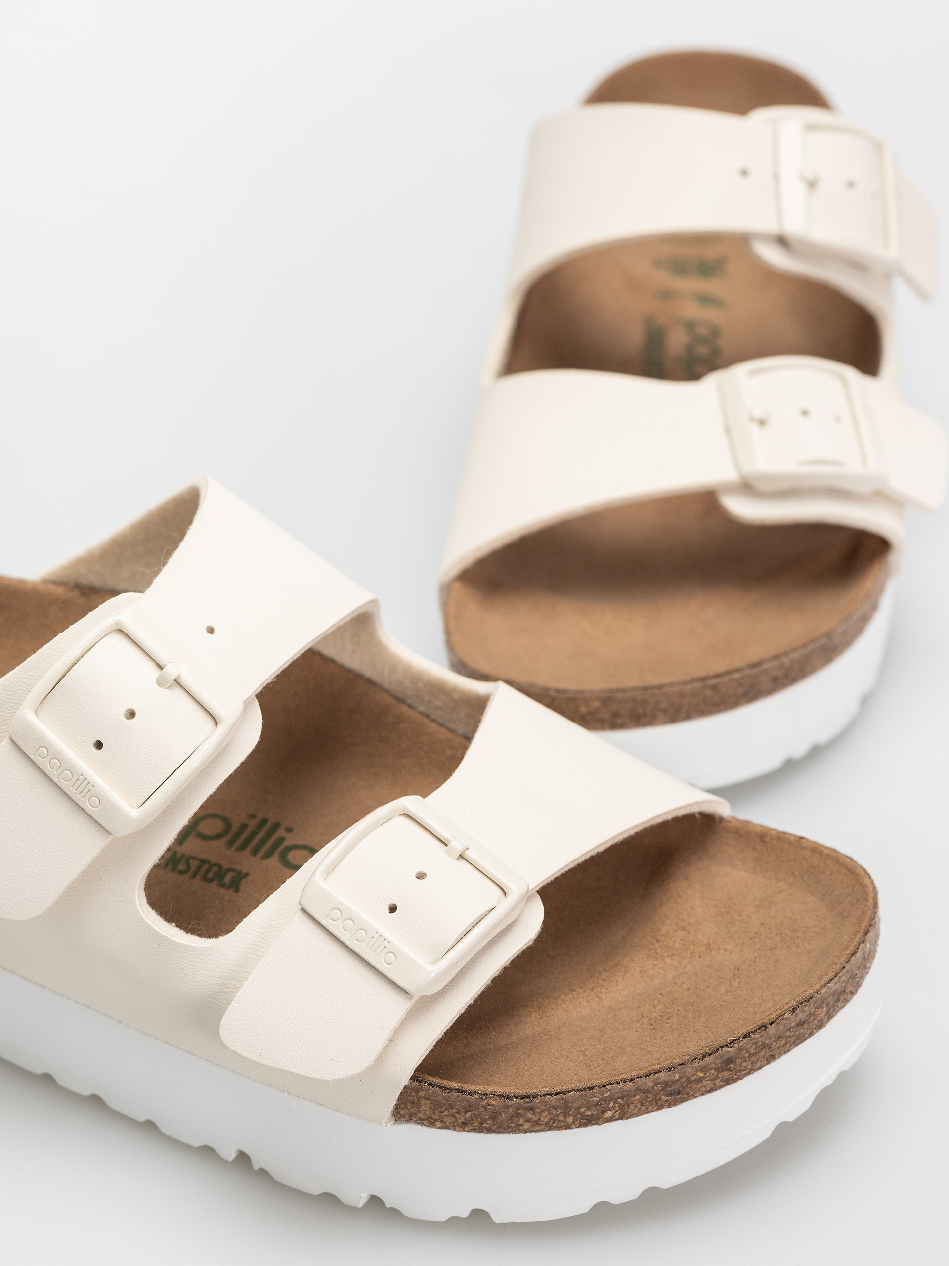 Klapki Birkenstock Arizona Flex Platform Vegan Narrow Wmn (eggshell)