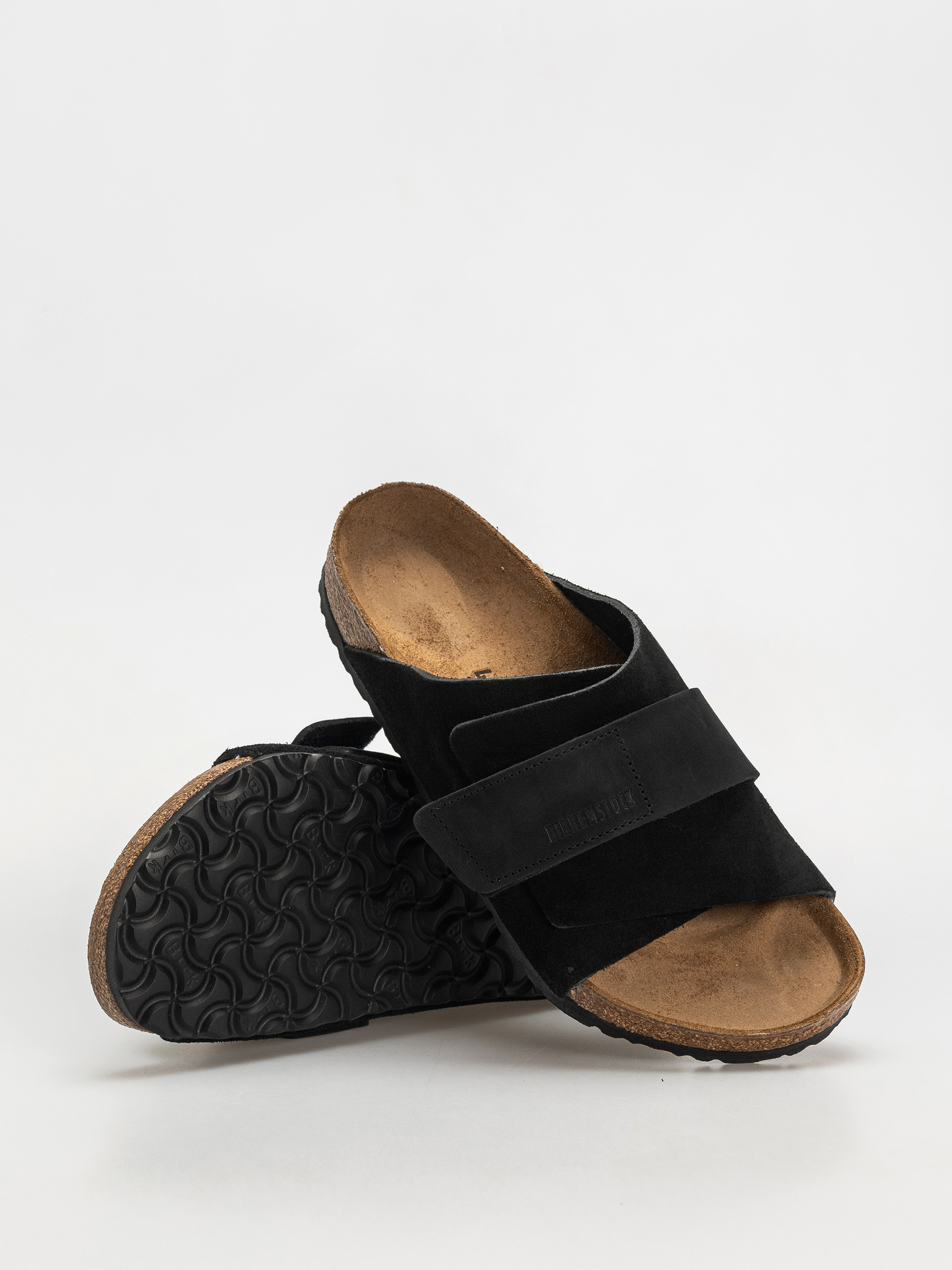 Klapki Birkenstock Kyoto Nubuck Suede Leather Regular (black)