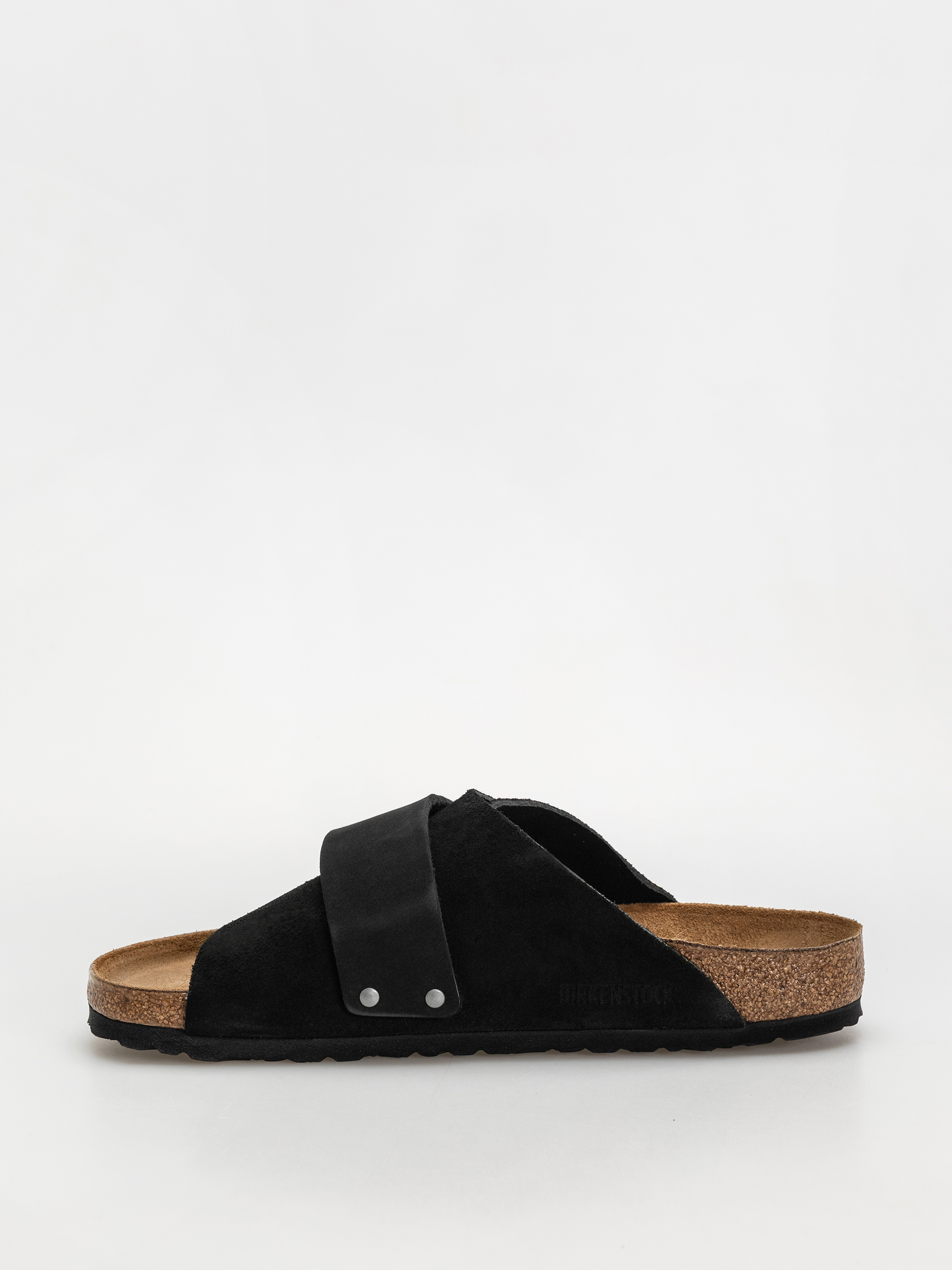 Klapki Birkenstock Kyoto Nubuck Suede Leather Regular (black)
