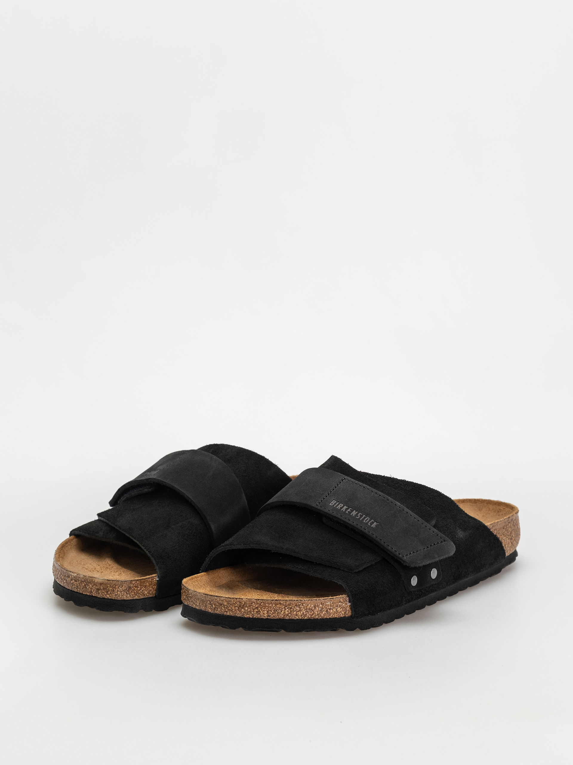 Klapki Birkenstock Kyoto Nubuck Suede Leather Regular (black)