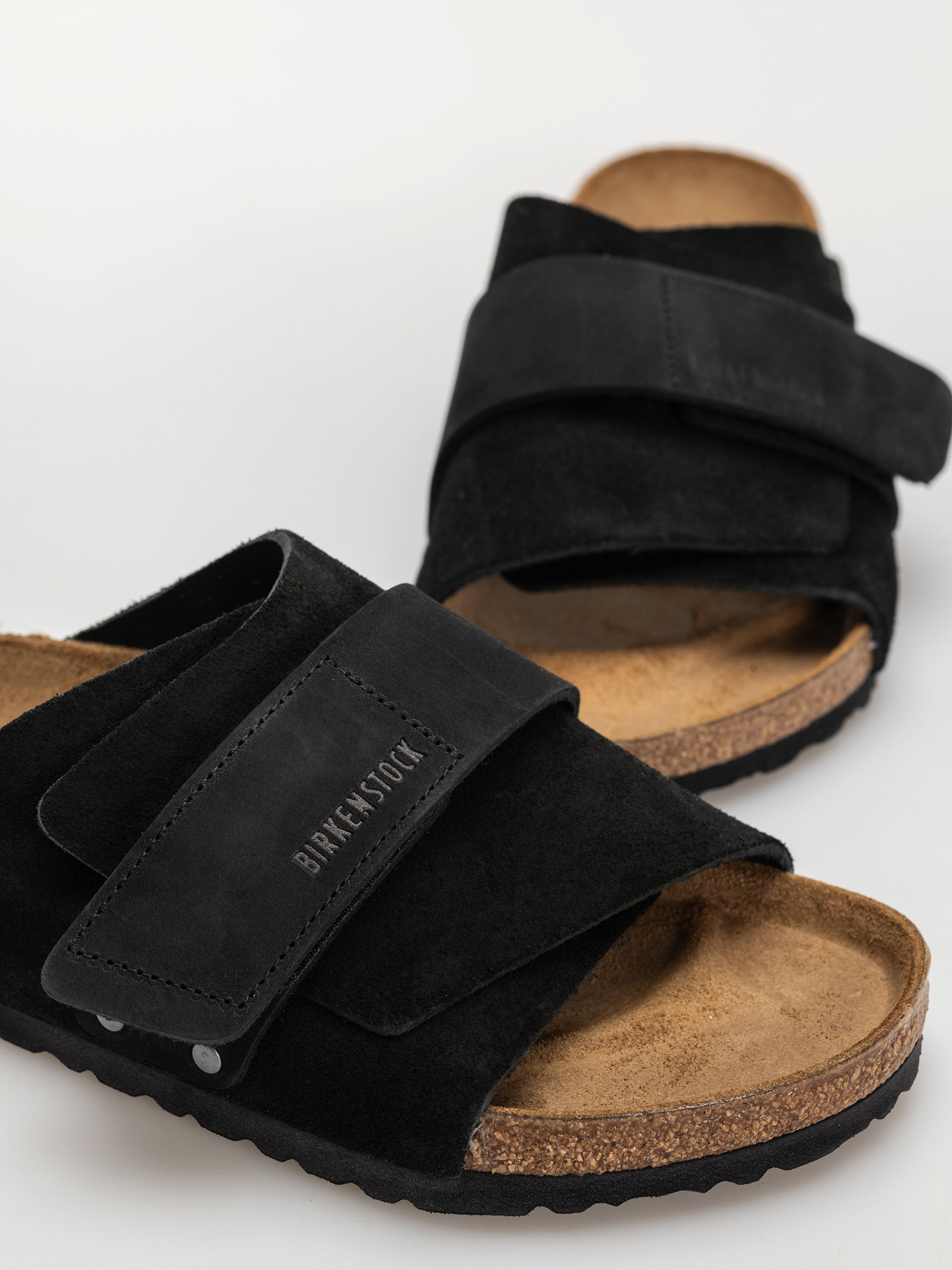 Klapki Birkenstock Kyoto Nubuck Suede Leather Regular (black)