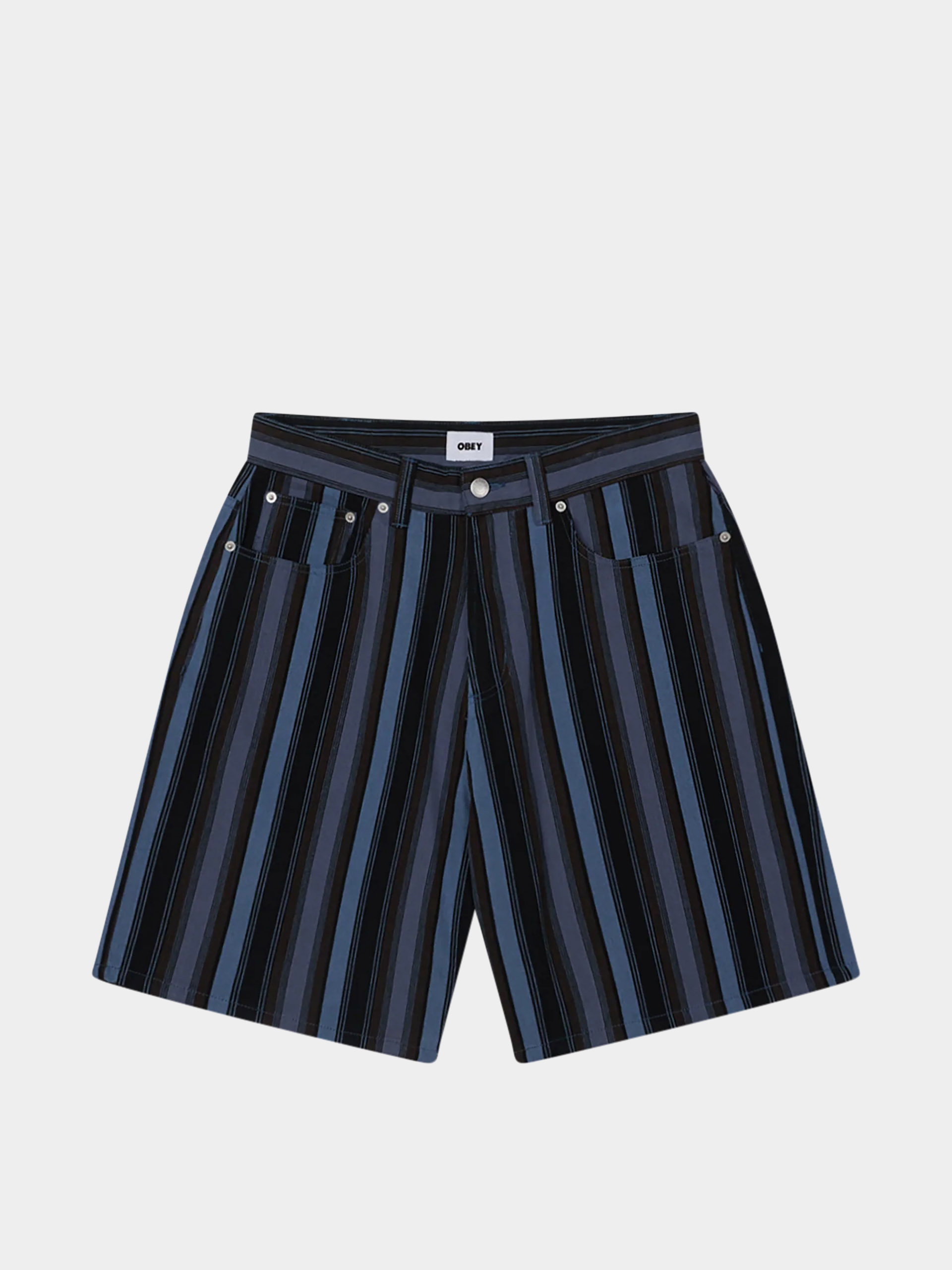 Szorty OBEY Baja Stripe Baggy Denim (black multi)