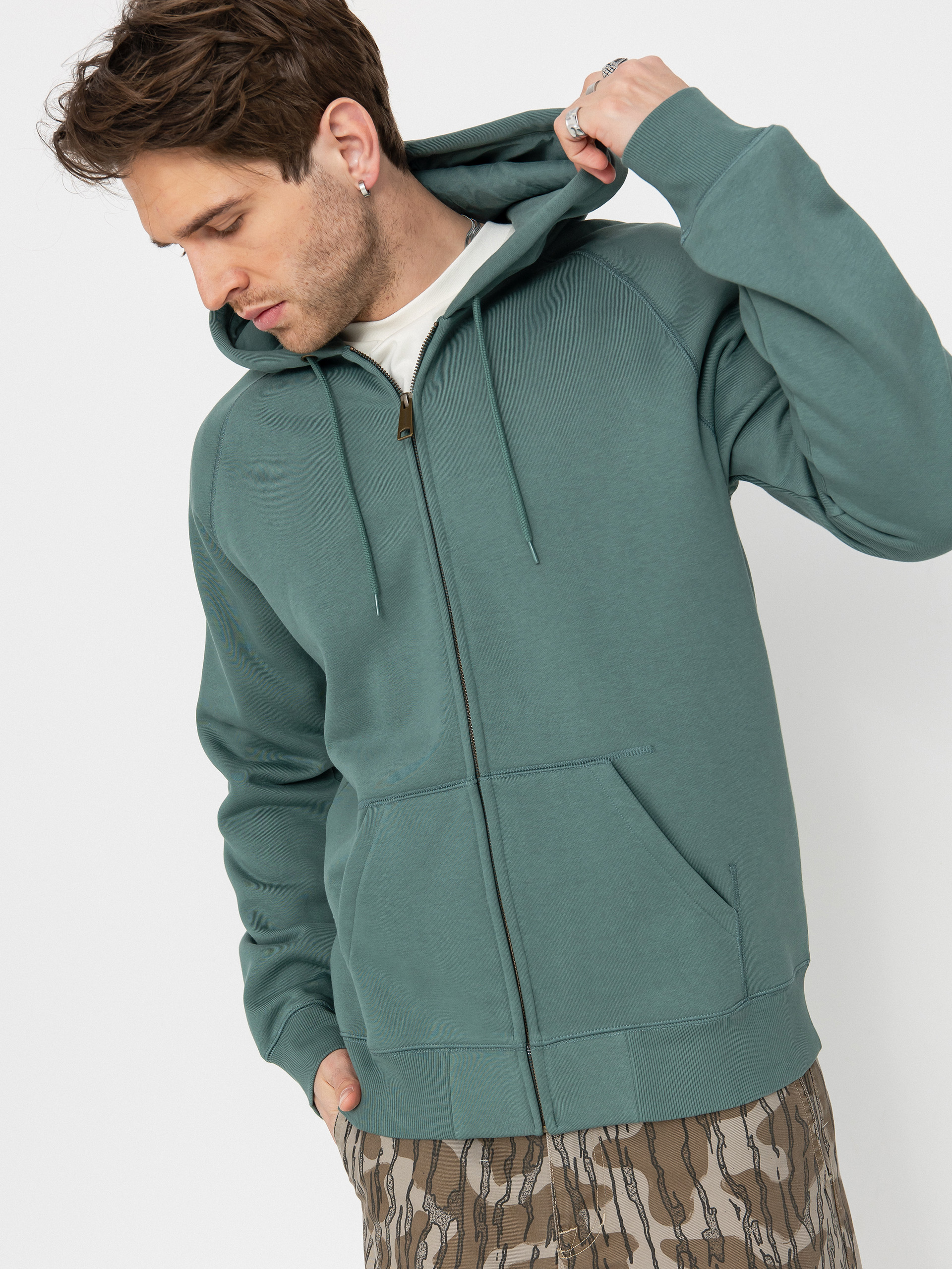 Bluza z kapturem Carhartt WIP Chase ZHD (silver pine/gold)