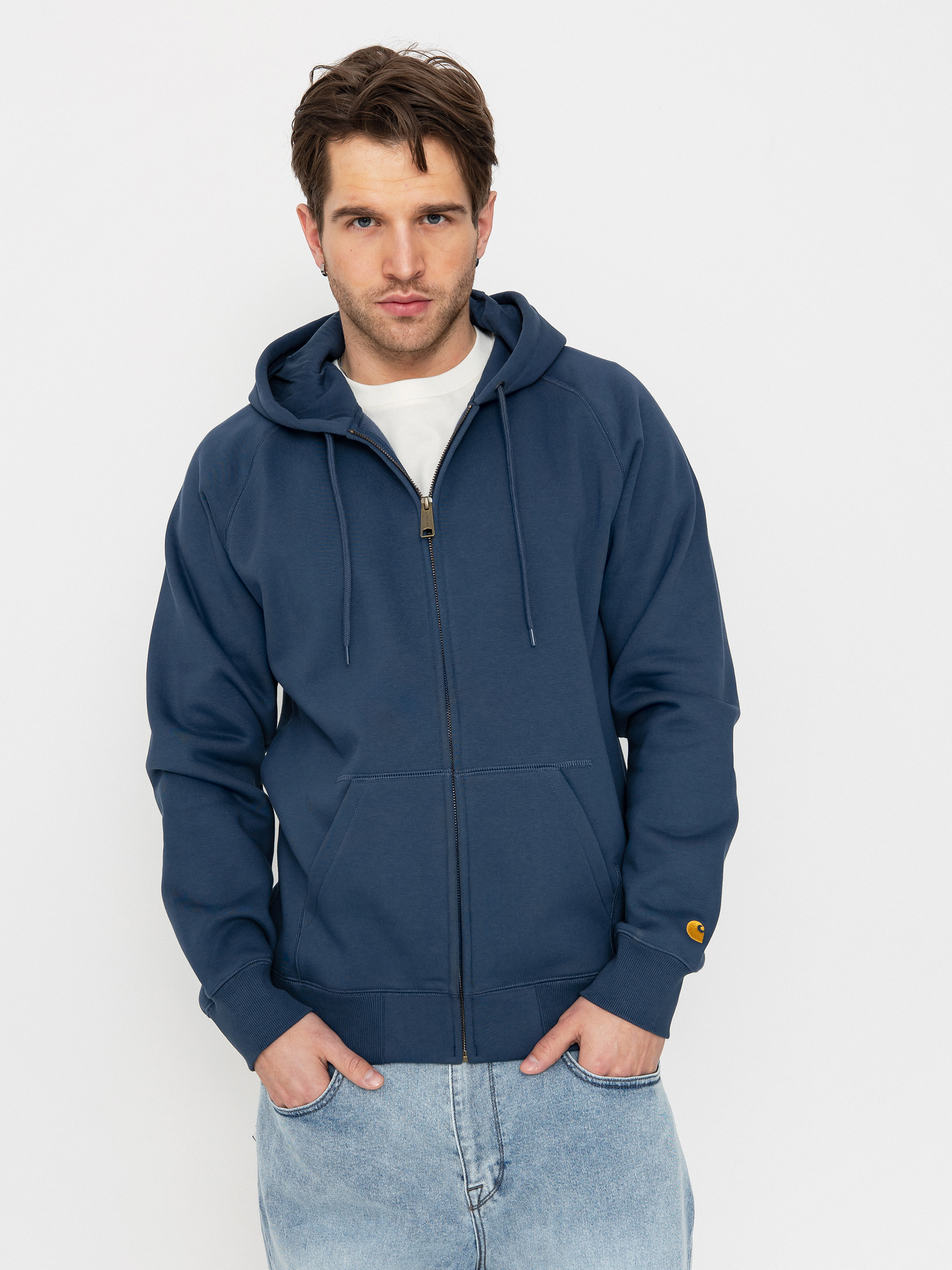 Bluza z kapturem Carhartt WIP Chase ZHD (dusky blue/gold)