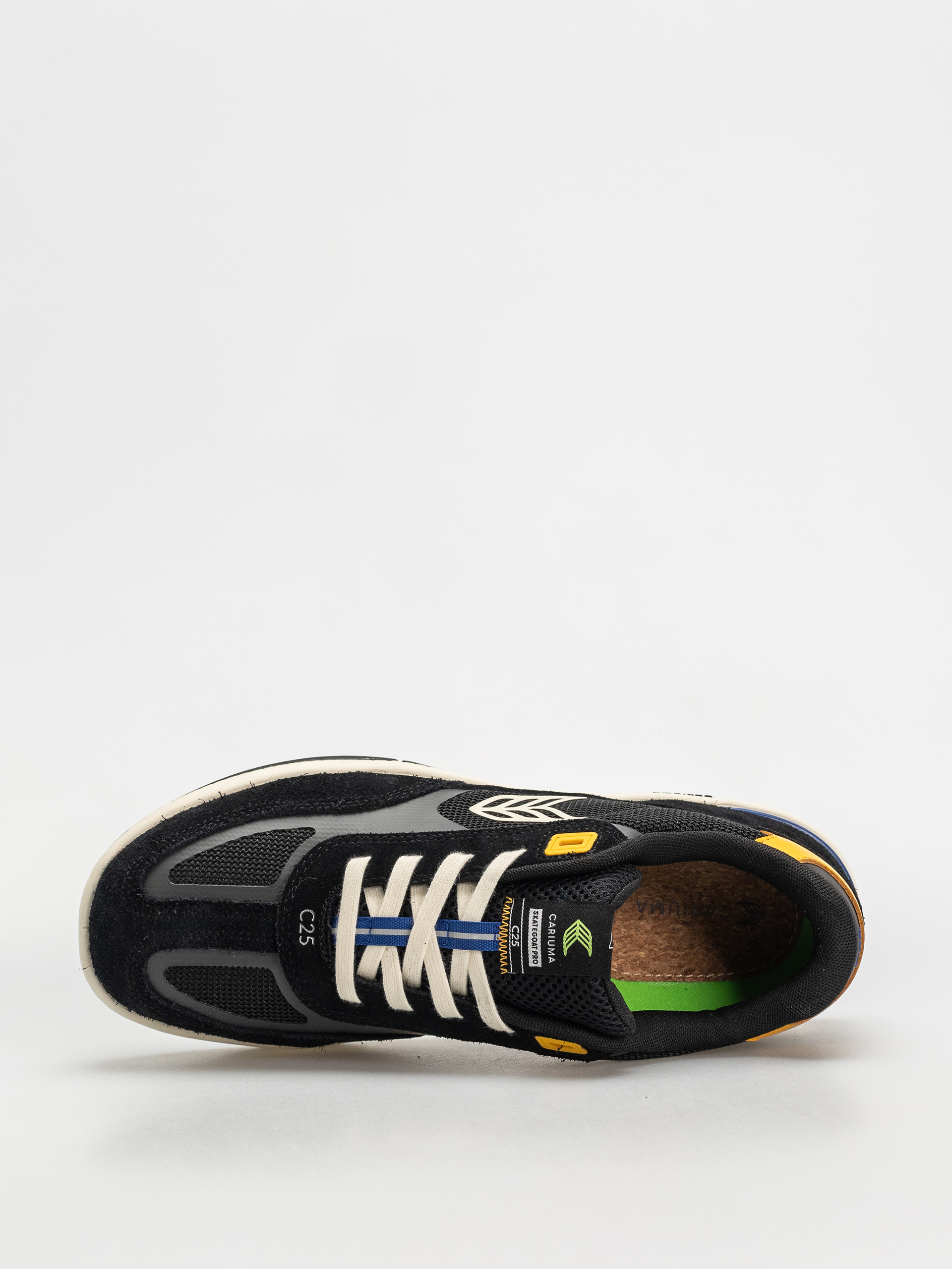 Buty Cariuma Skategoat C25 Pro (black suede and mesh ivory logo yellow)