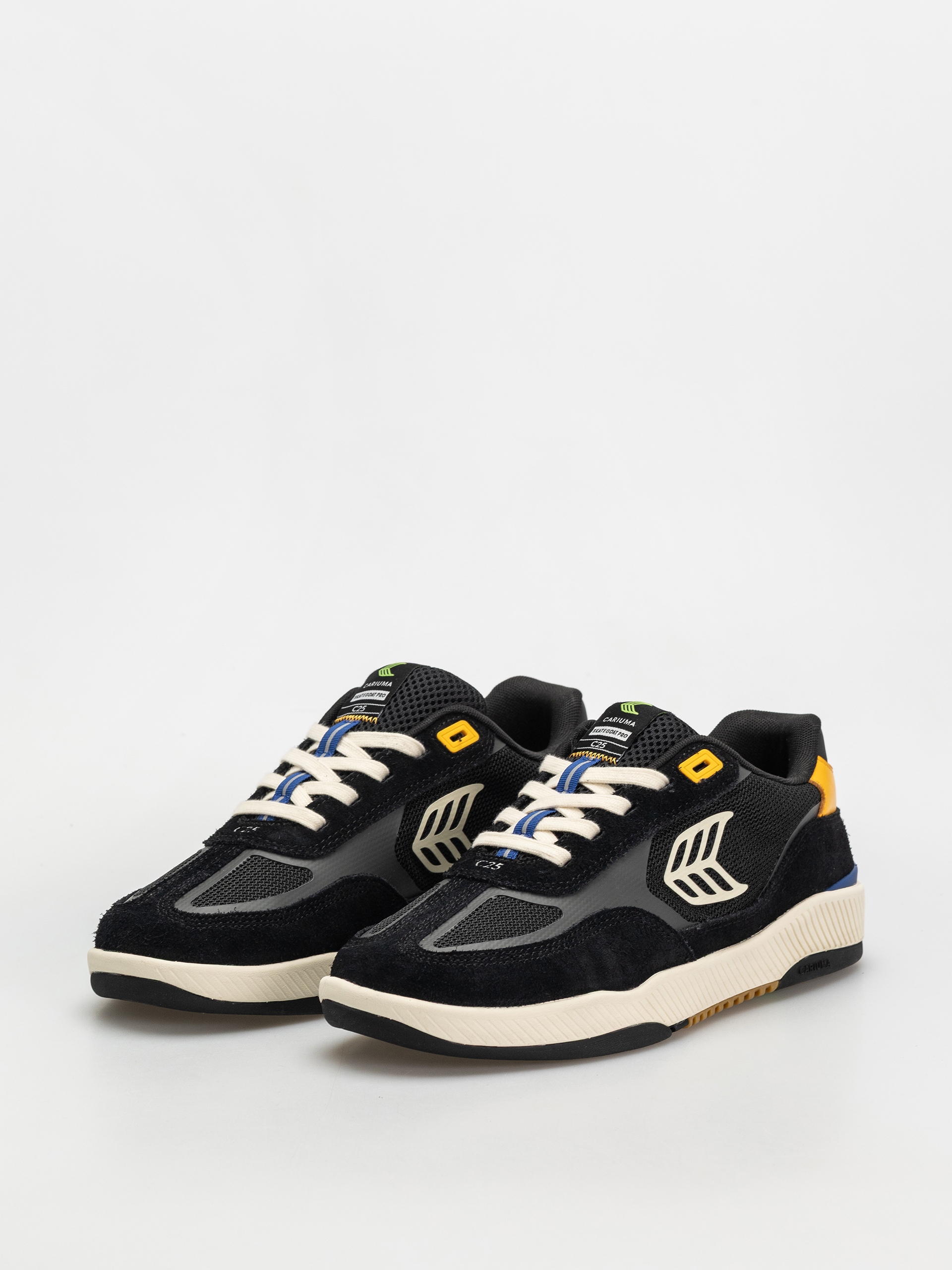 Buty Cariuma Skategoat C25 Pro (black suede and mesh ivory logo yellow)
