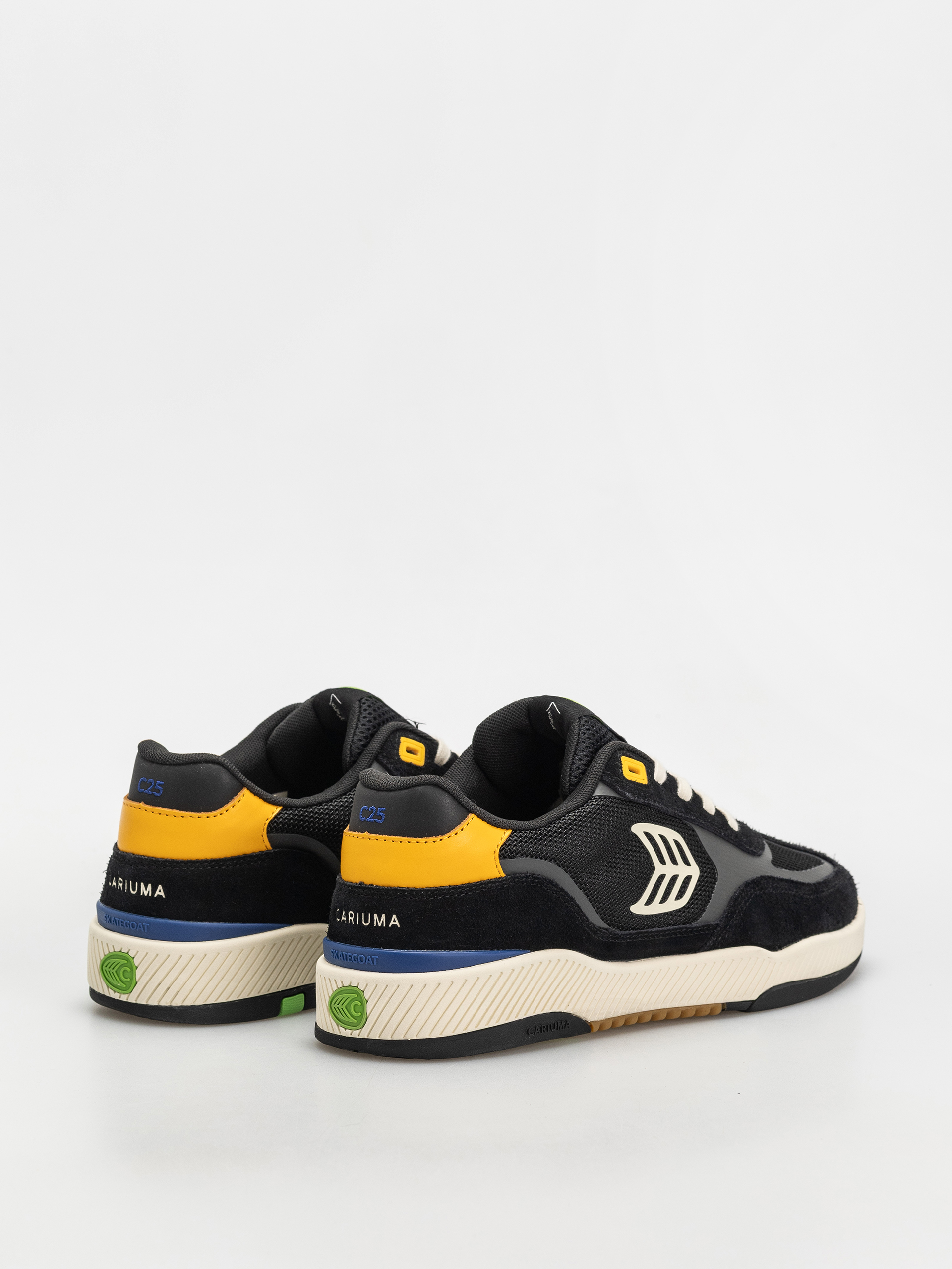 Buty Cariuma Skategoat C25 Pro (black suede and mesh ivory logo yellow)