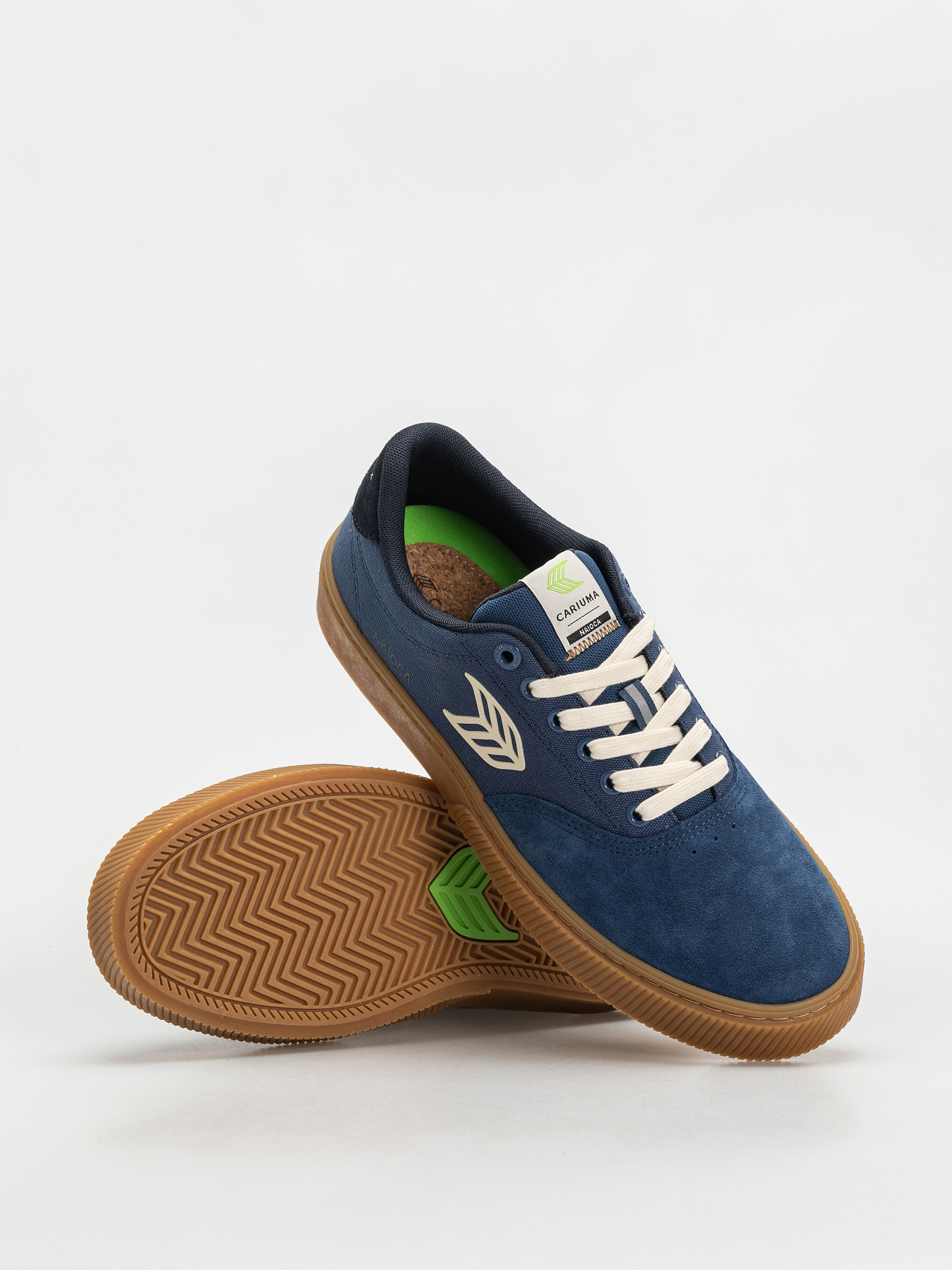 Buty Cariuma Naioca Pro (gum shadow blue suede and canvas ivory logo navy)