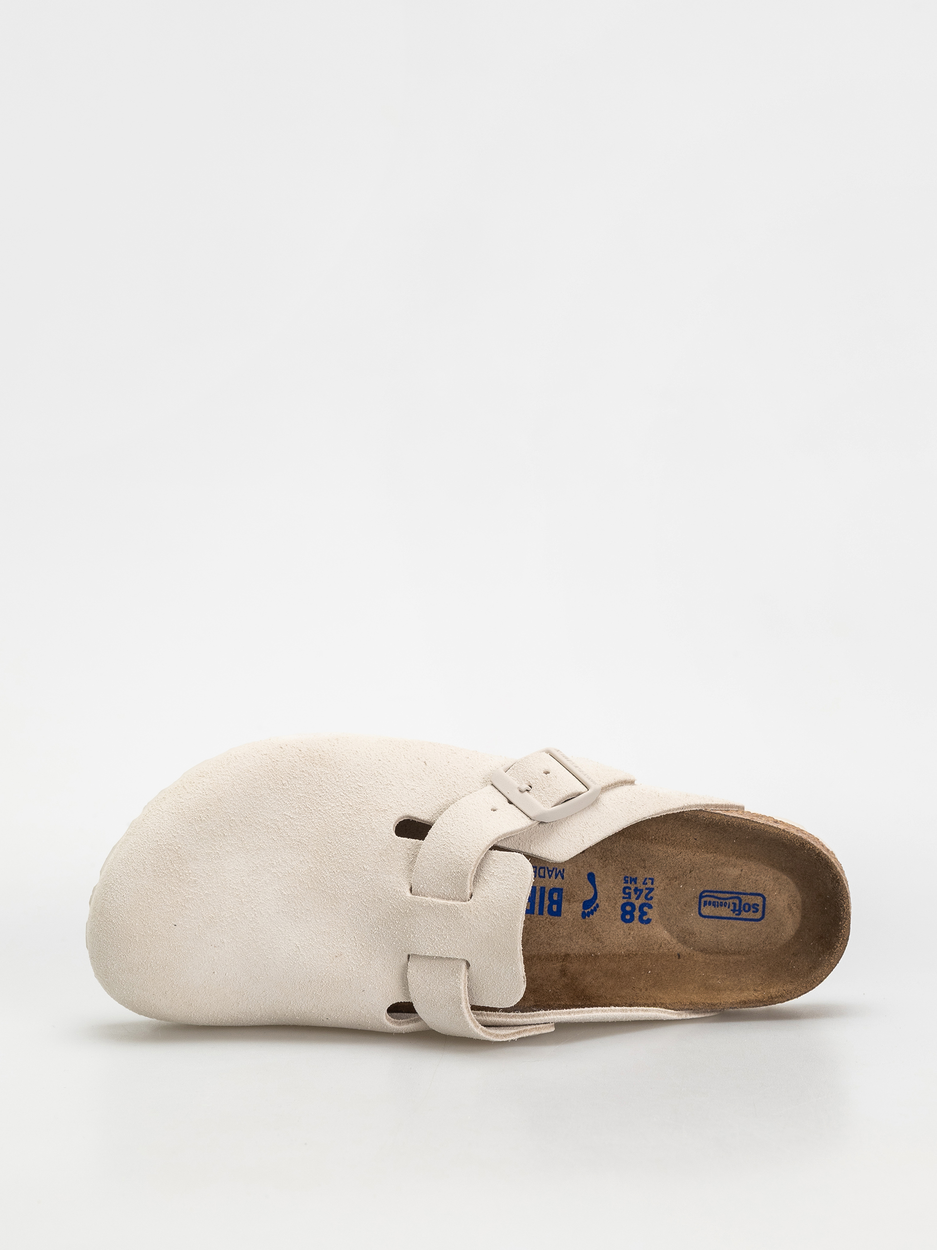 Klapki Birkenstock Boston Suede Leather Narrow Wmn (antique white)