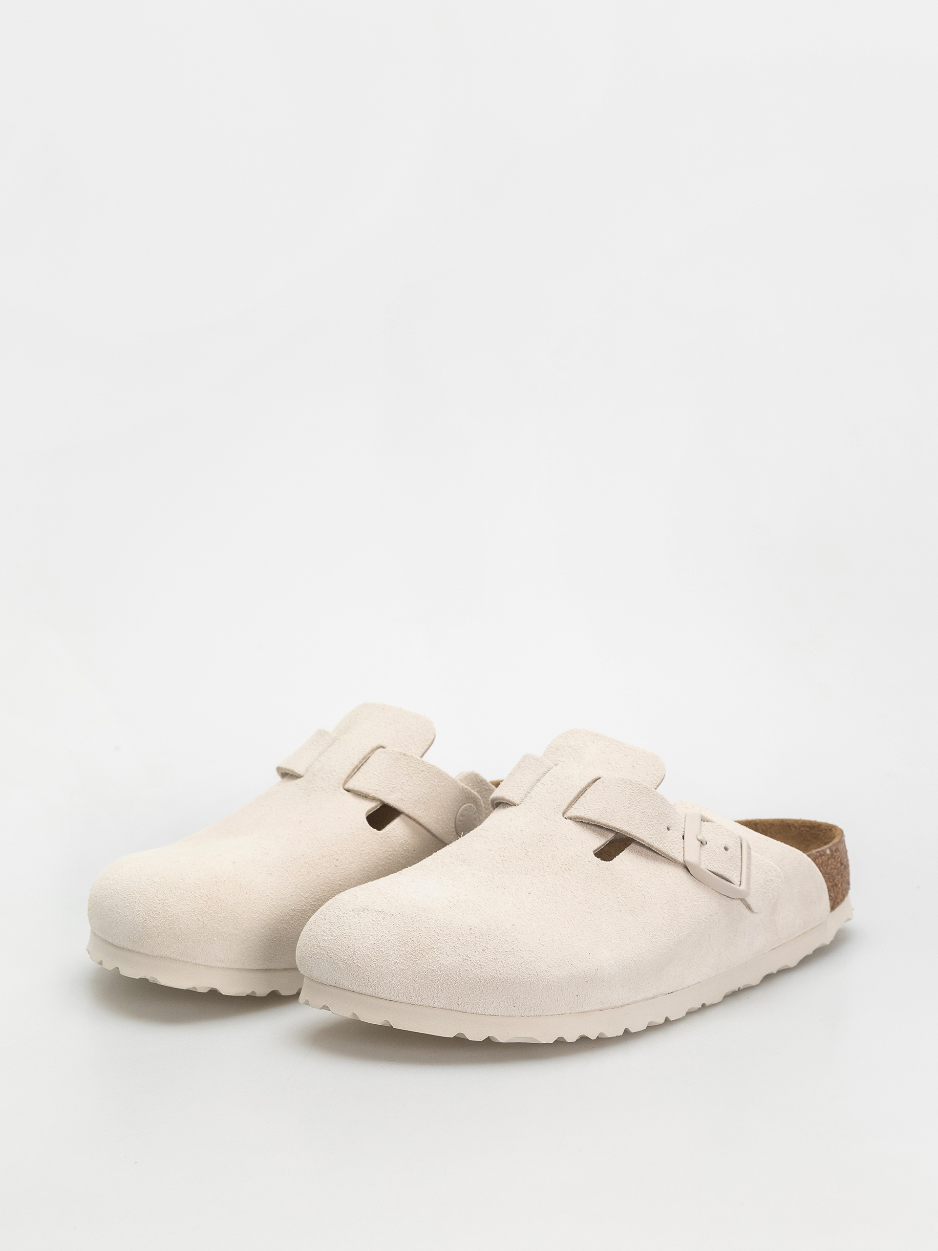 Klapki Birkenstock Boston Suede Leather Narrow Wmn (antique white)