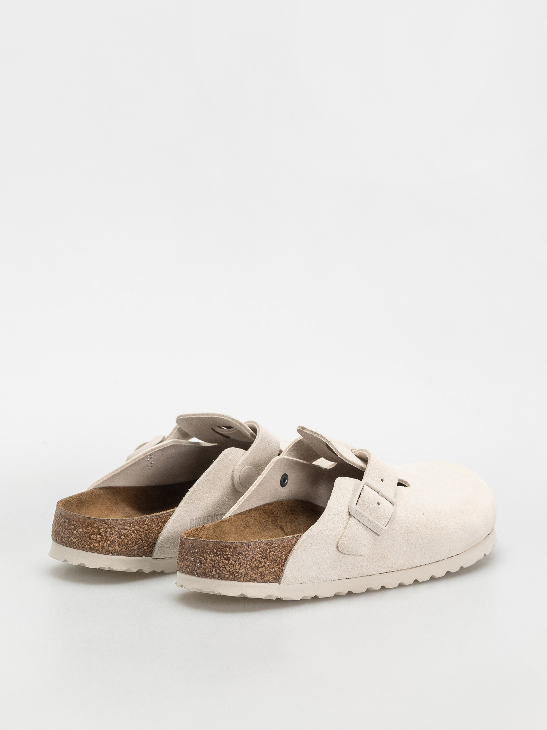Klapki Birkenstock Boston Suede Leather Narrow Wmn (antique white)
