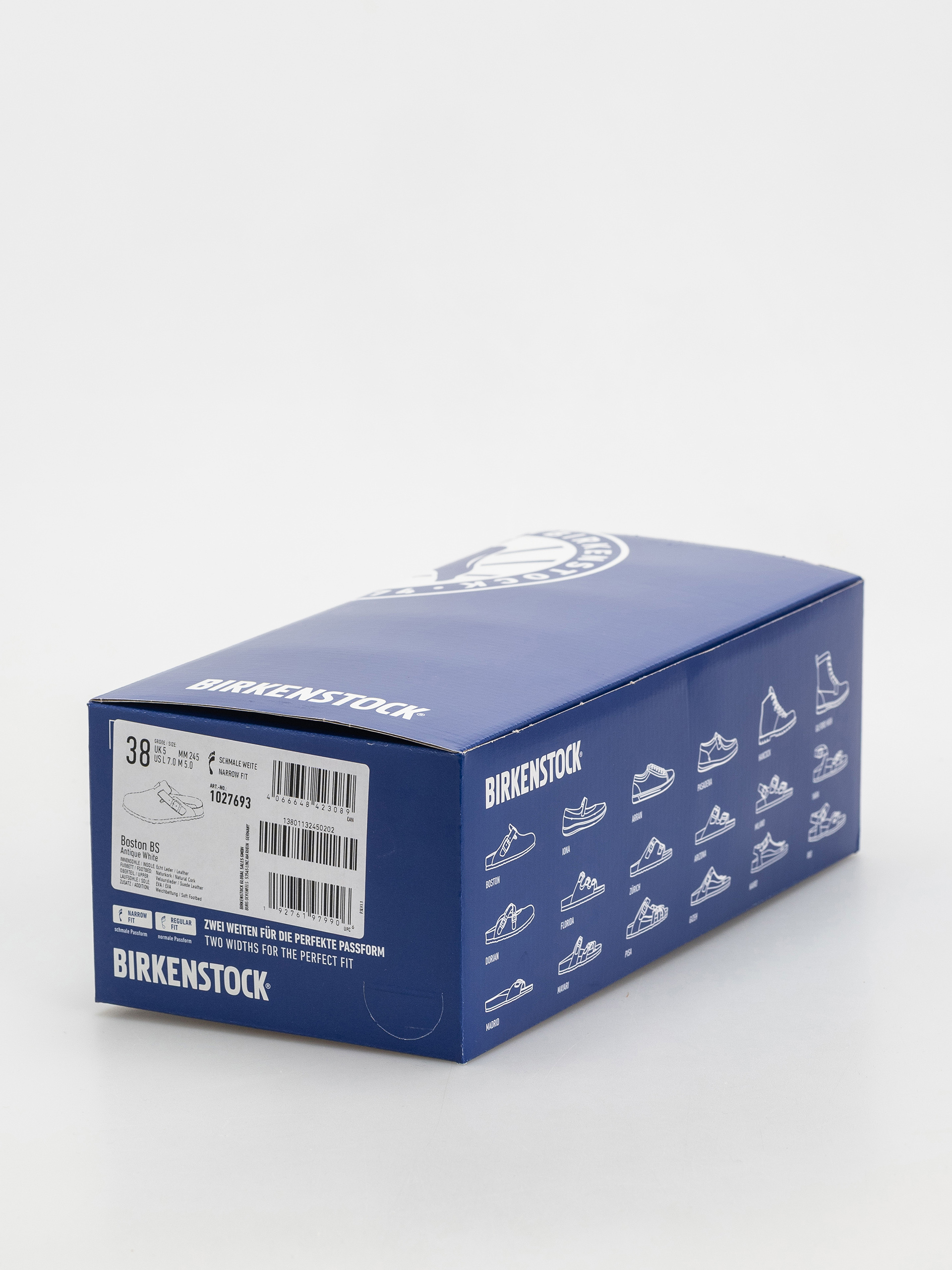 Klapki Birkenstock Boston Suede Leather Narrow Wmn (antique white)