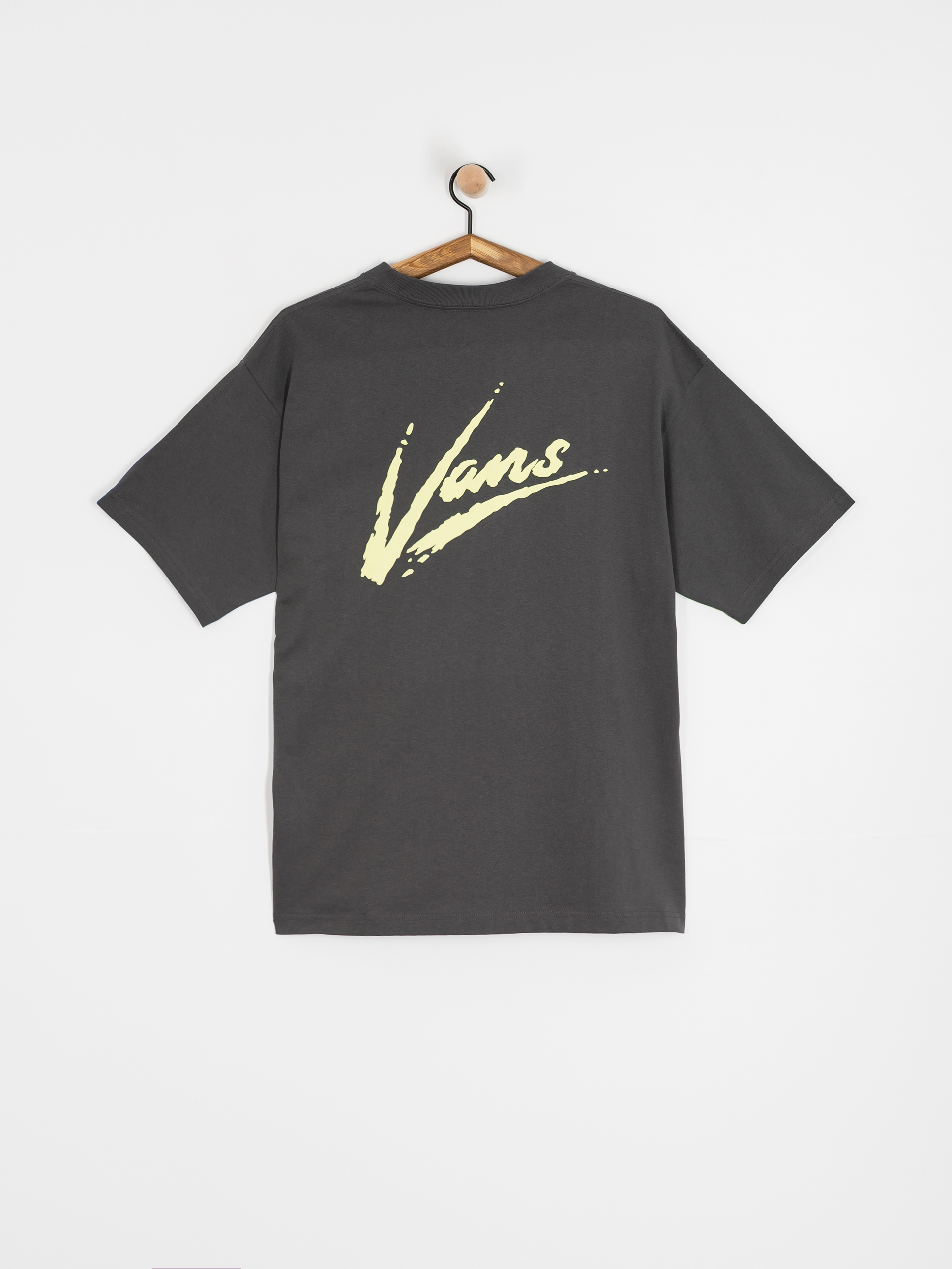 T-shirt Vans Brush Script Loose (asphalt/shadow lime)