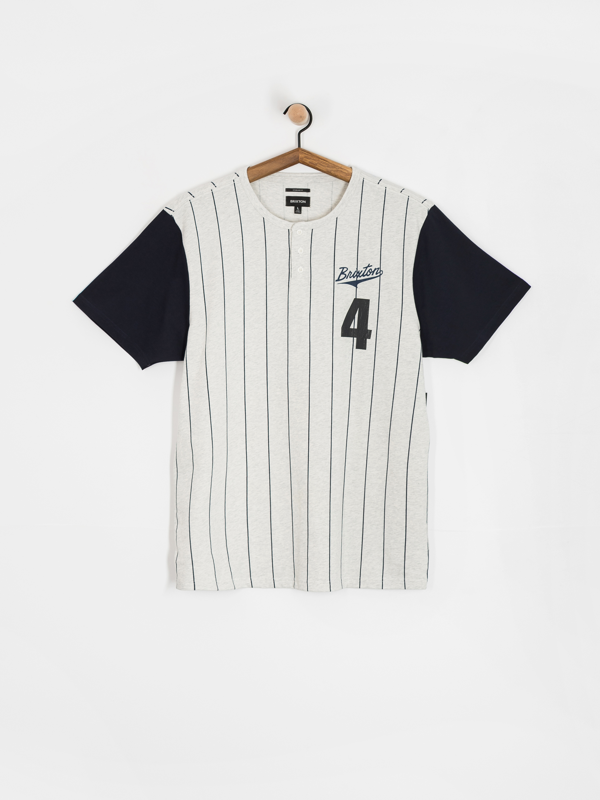 T-shirt Brixton The League Baseball (heather grey ash/washed navy)