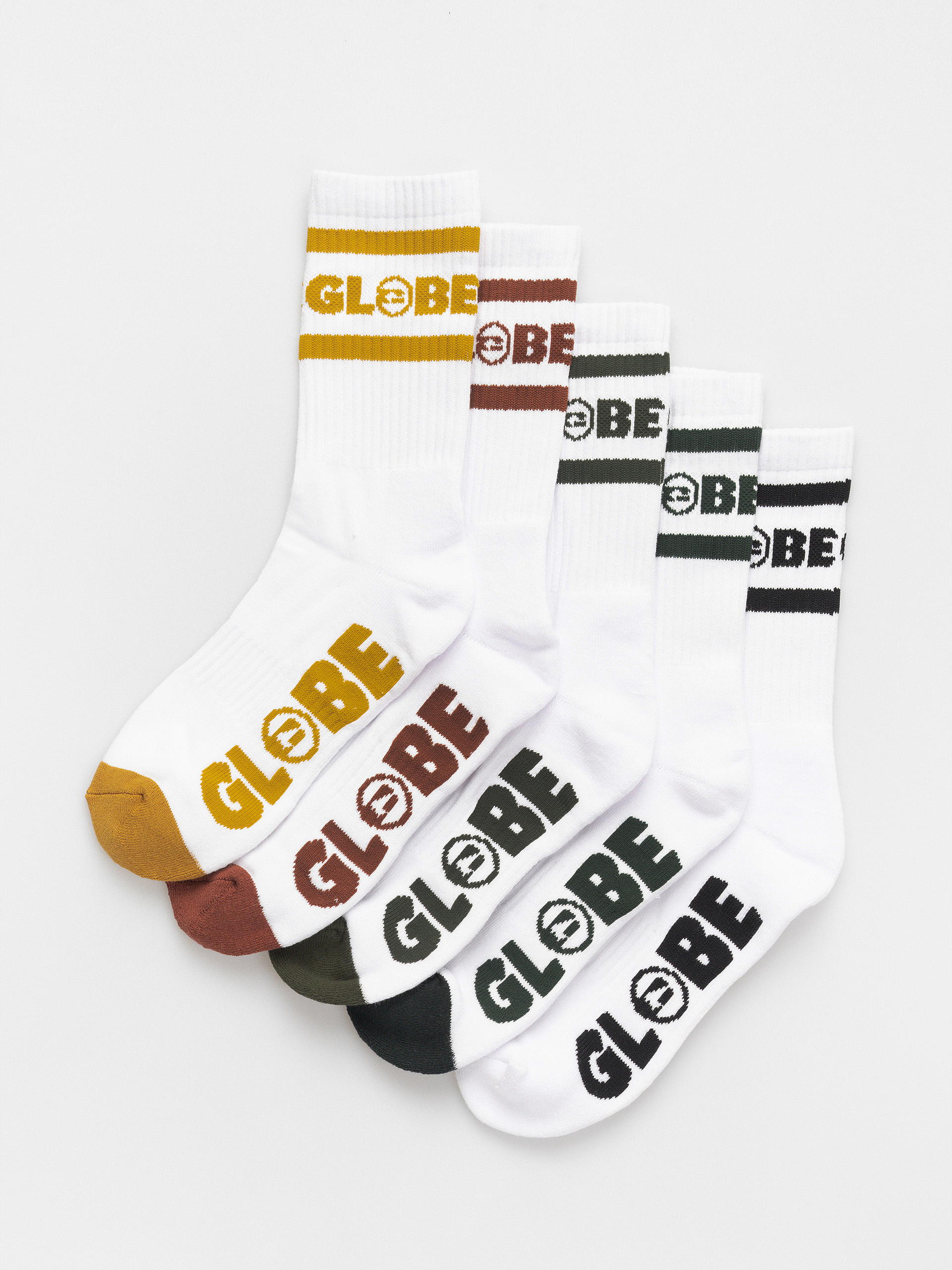 Skarpetki Globe Tilt Hi Crew 5 Pk (white assorted)