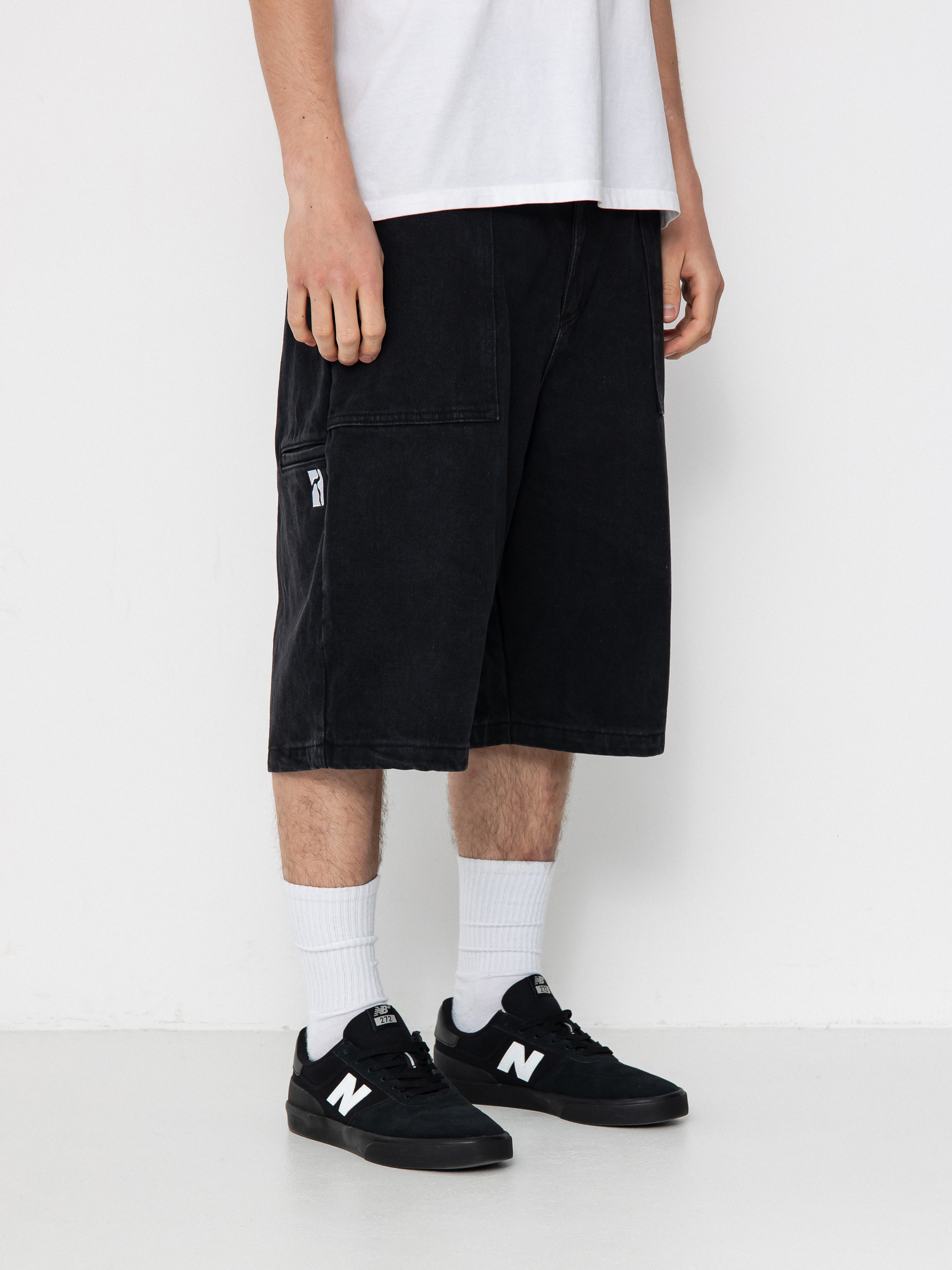 Szorty Poetic Collective Painter (black denim)