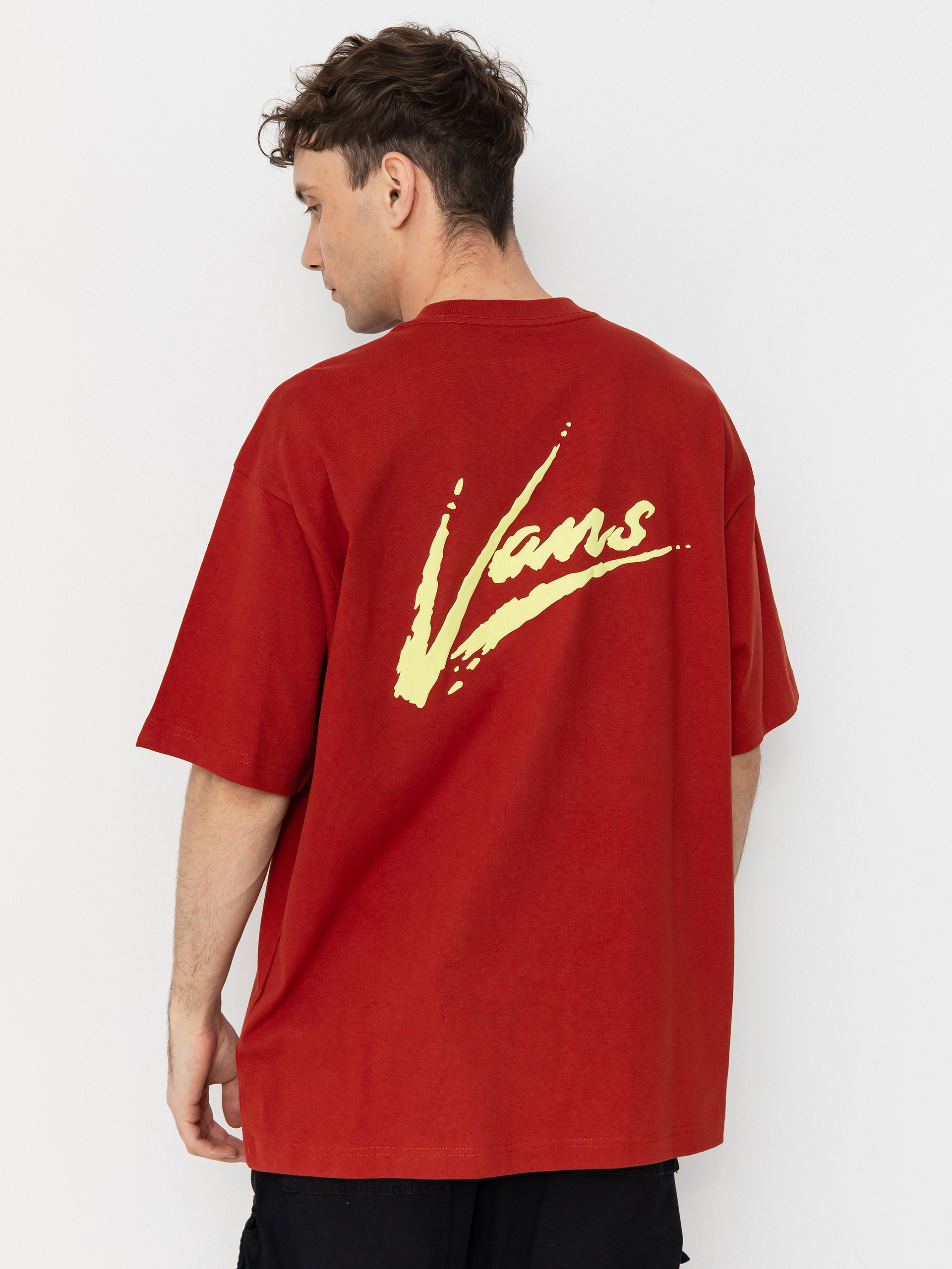 T-shirt Vans Brush Script Loose (red ochre)