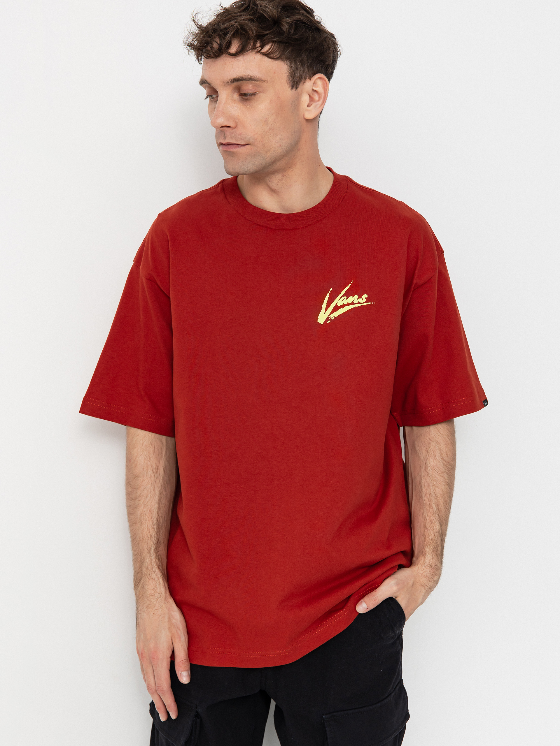 T-shirt Vans Brush Script Loose (red ochre)