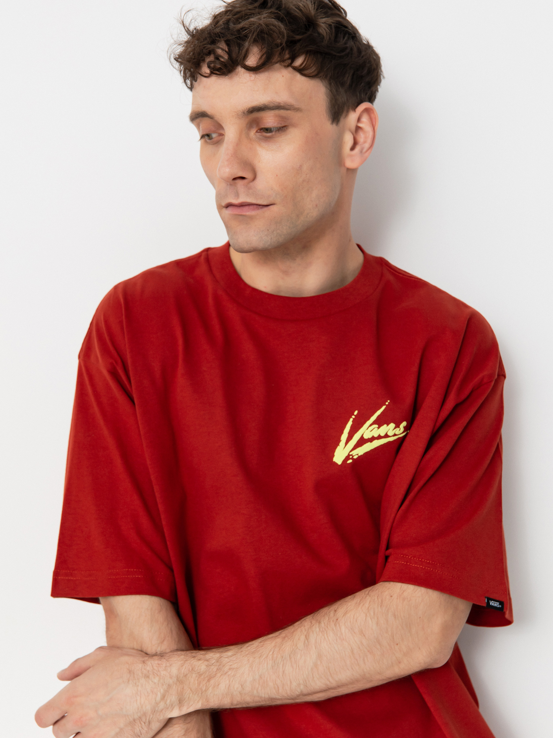 T-shirt Vans Brush Script Loose (red ochre)