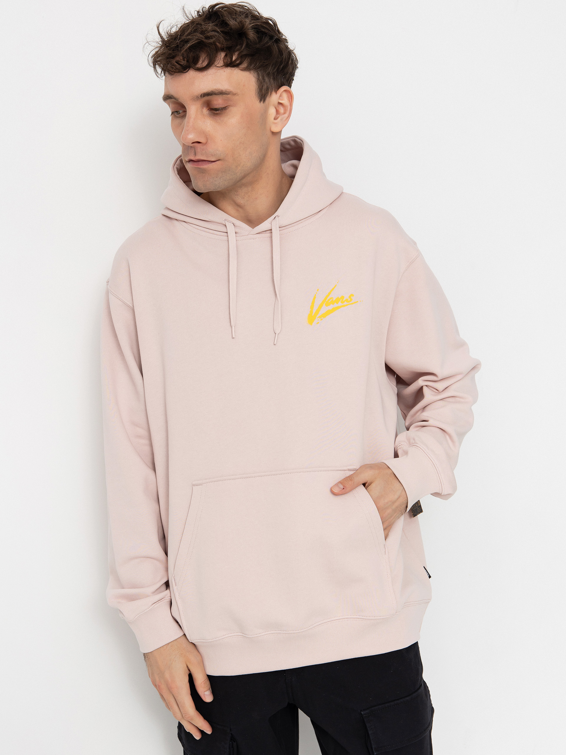 Bluza z kapturem Vans Brush Script II Loose HD (sepia rose)