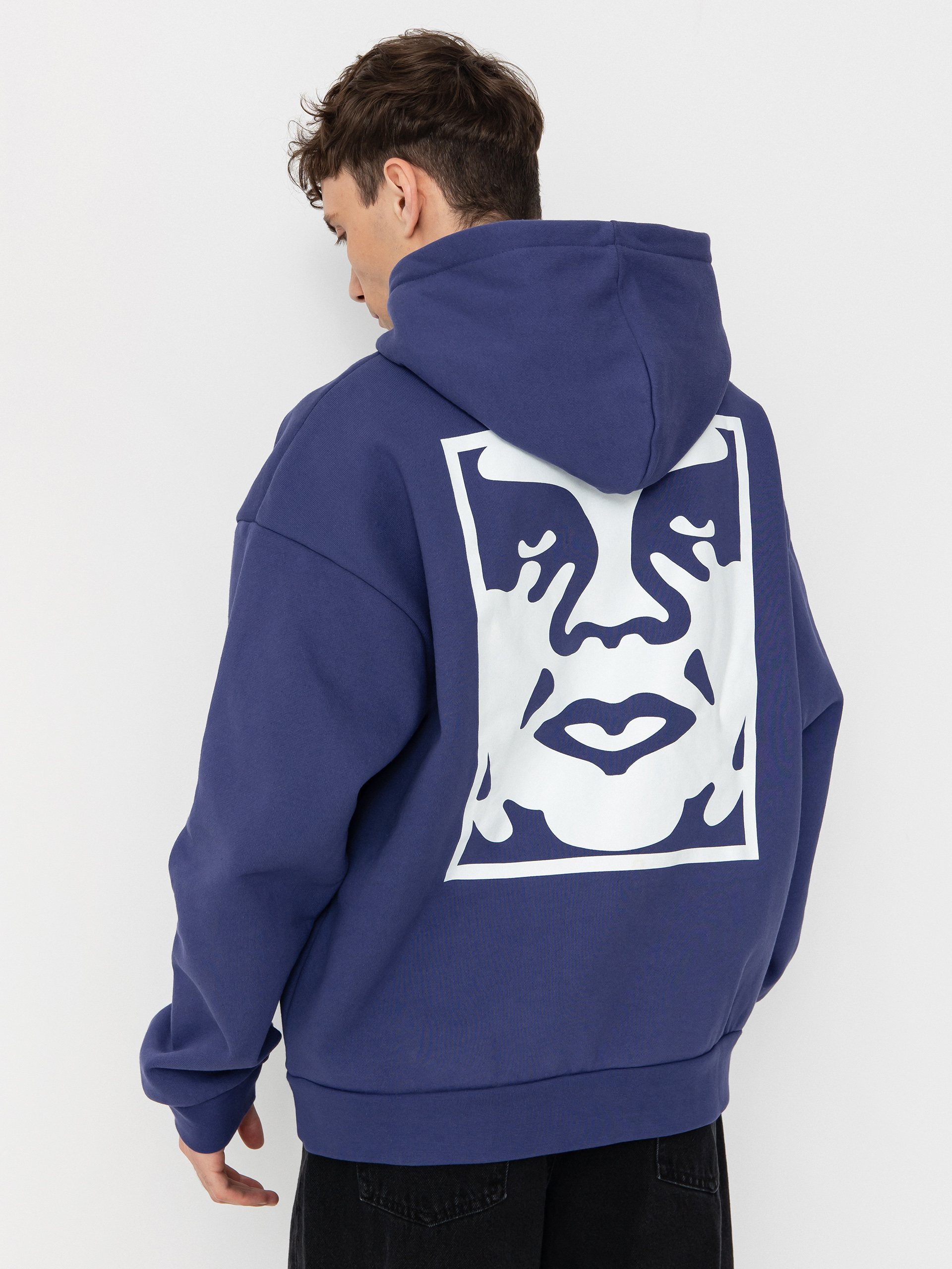 Bluza z kapturem OBEY Bold Icon Extra Heavy HD (skipper blue)