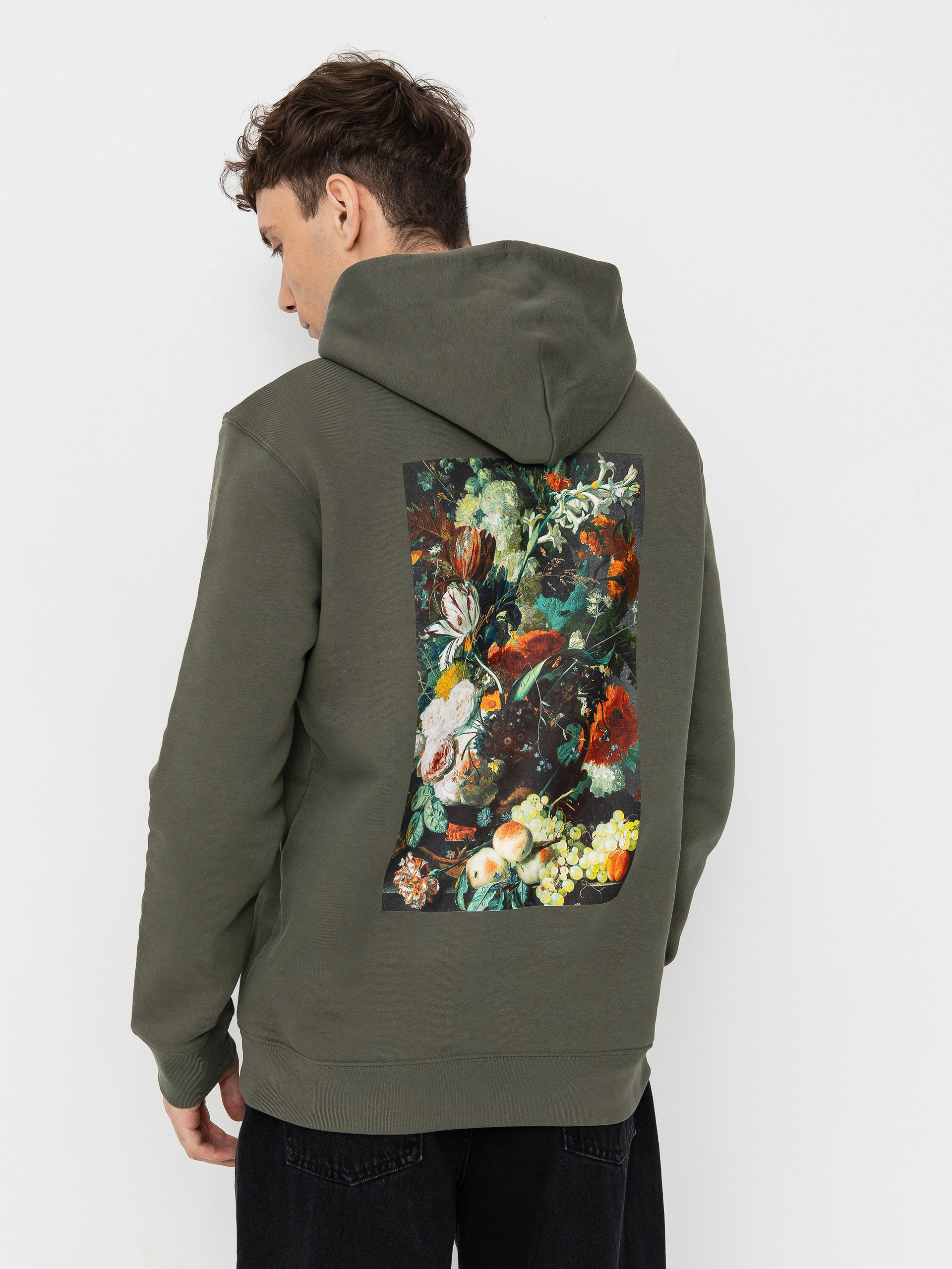 Bluza z kapturem Poetic Collective Flower HD (khaki)