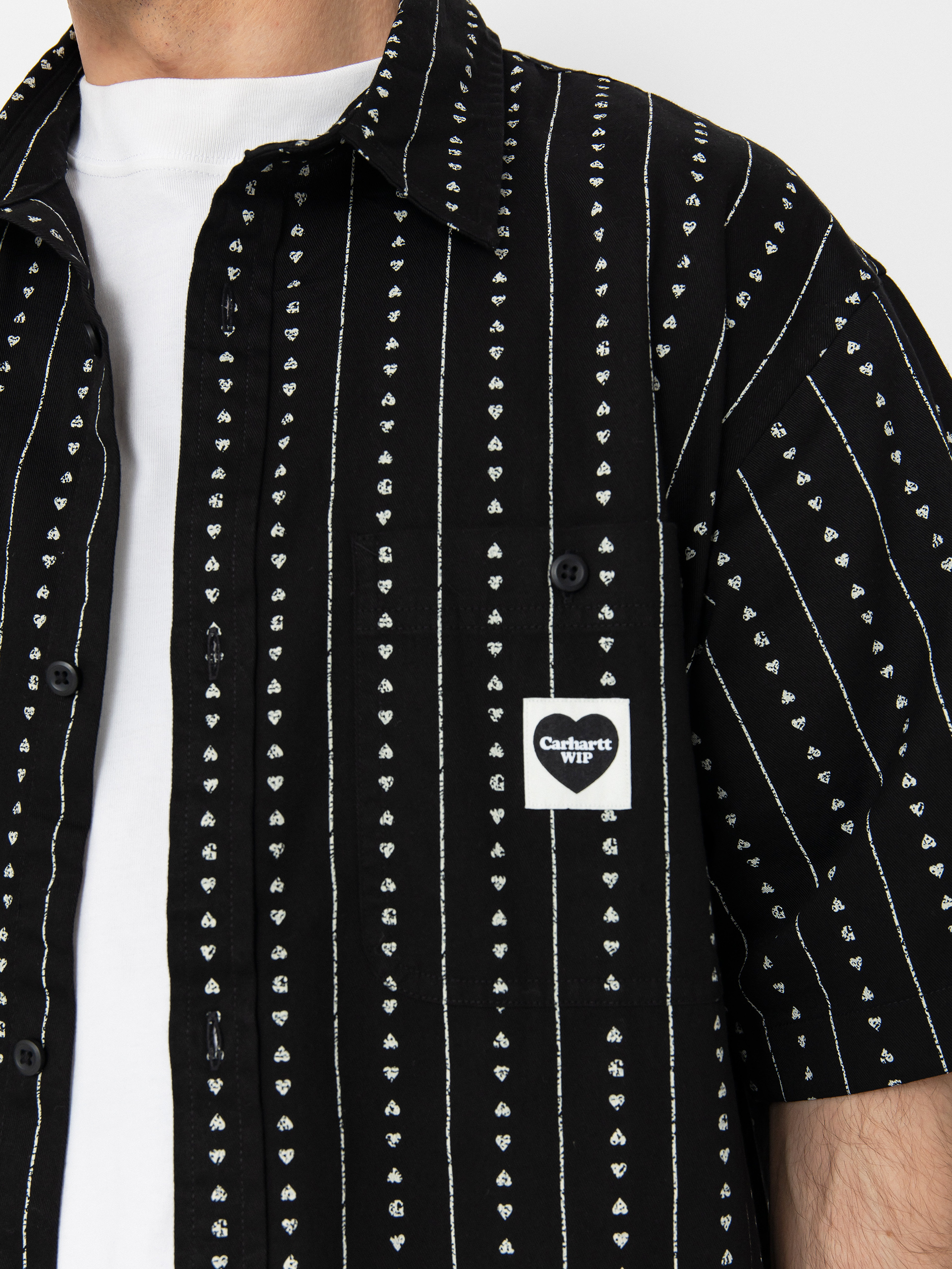 Koszula Carhartt WIP Drewe (heart c pinstripe/black/natural)