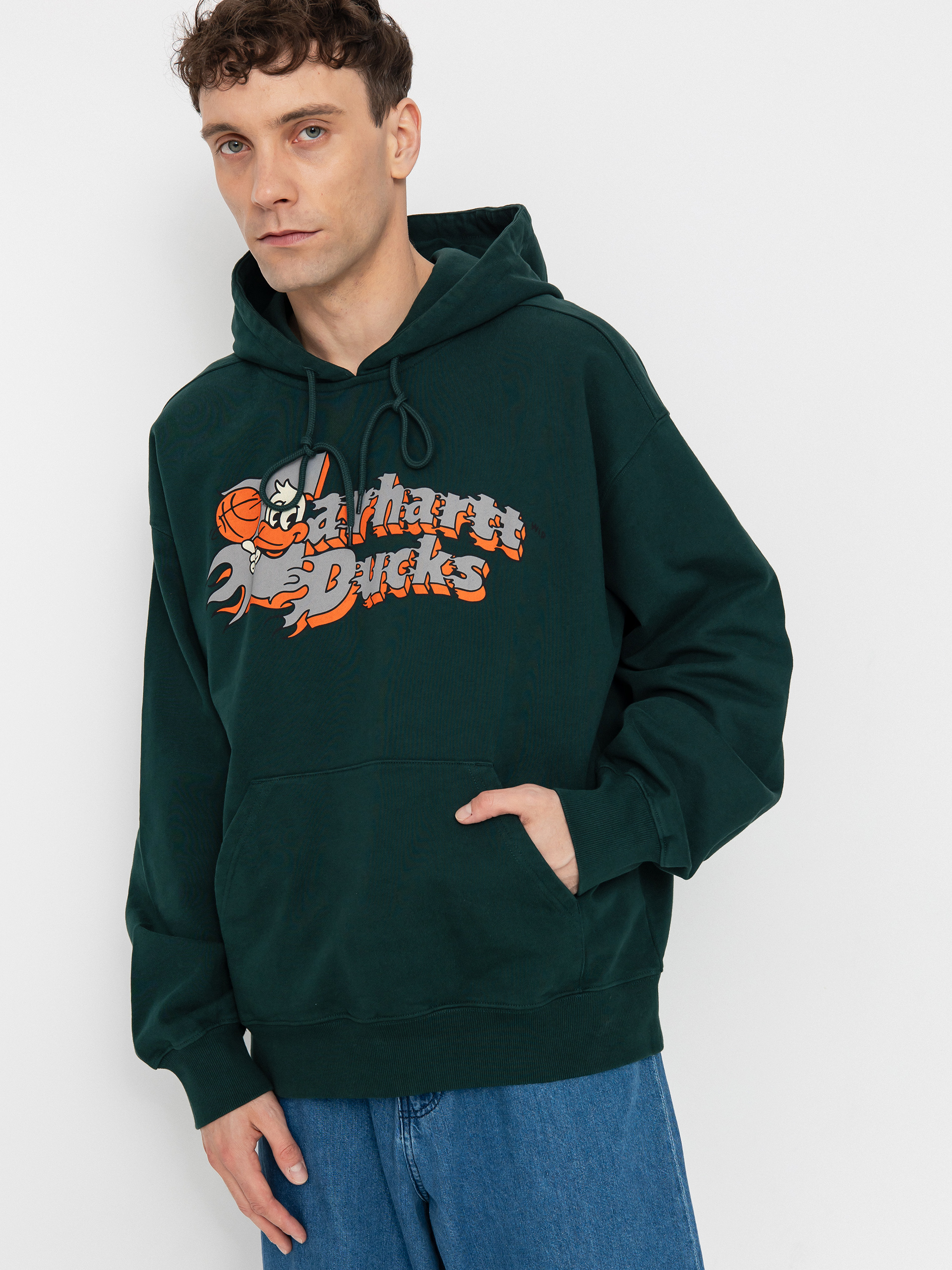 Bluza z kapturem Carhartt WIP Flaming Ducks HD (conifer)