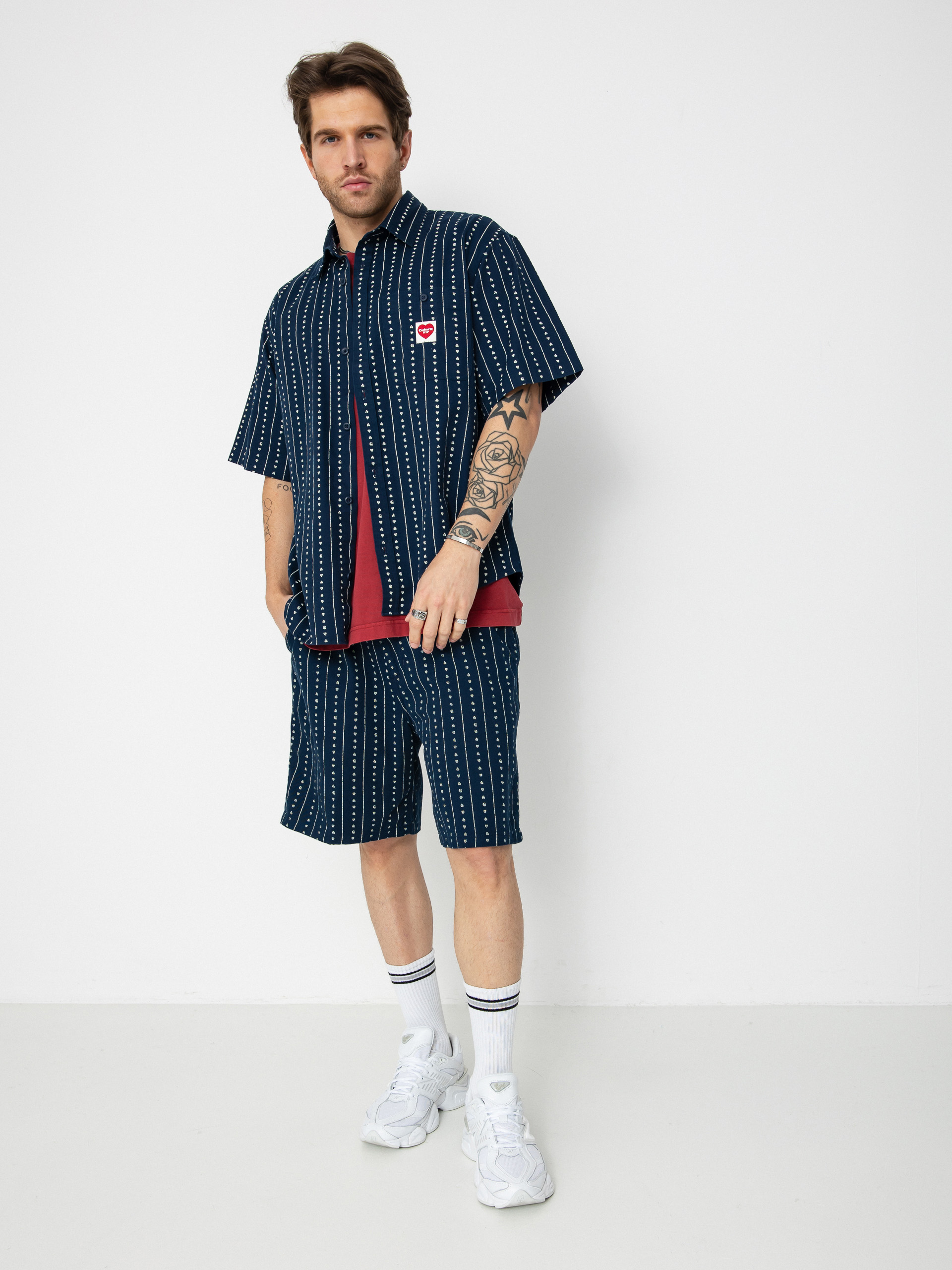 Koszula Carhartt WIP Drewe (heart c pinstripe/ink/natural)