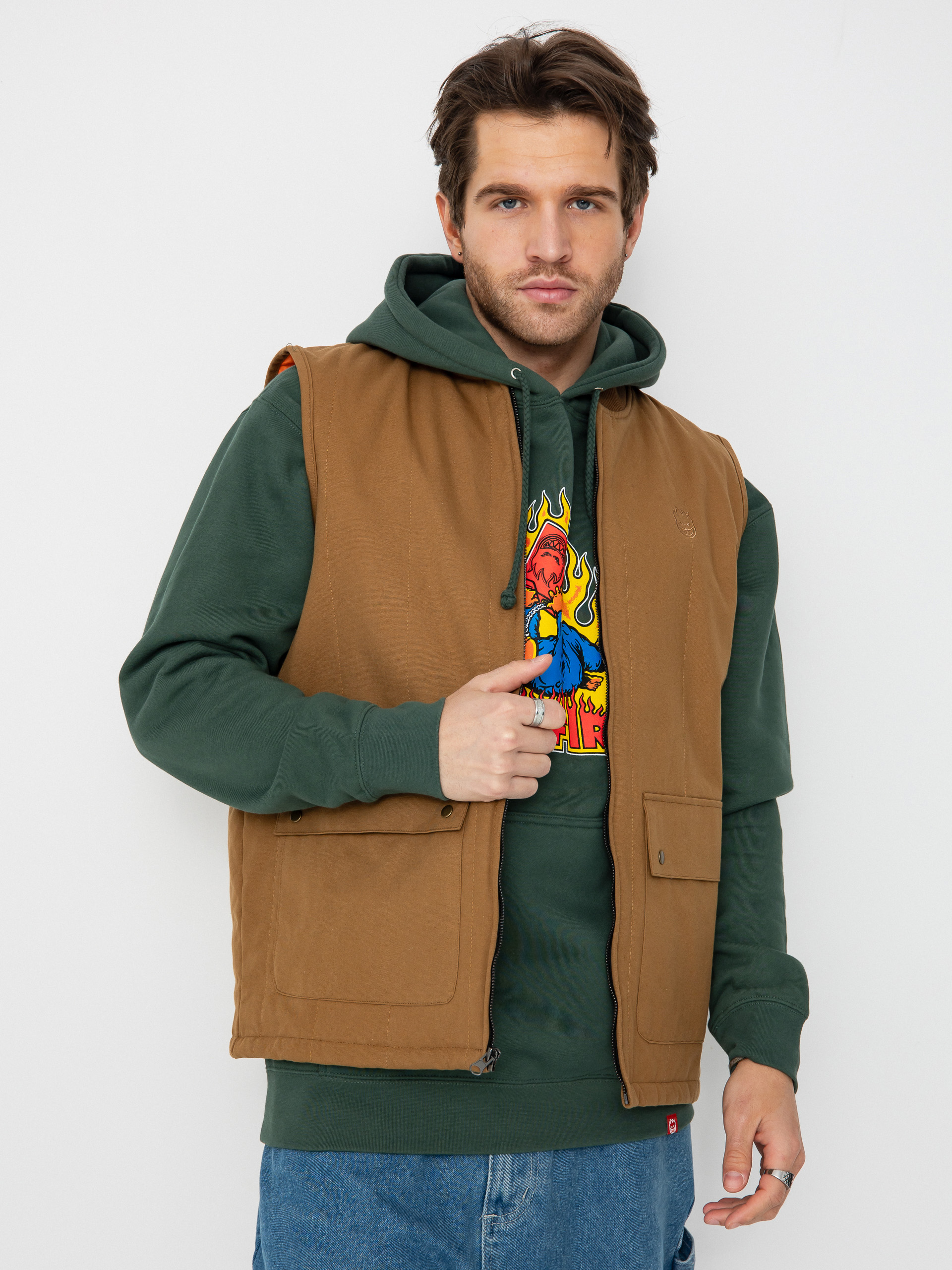 Bluza z kapturem Spitfire Demonseed HD (alpine green/multi color print)