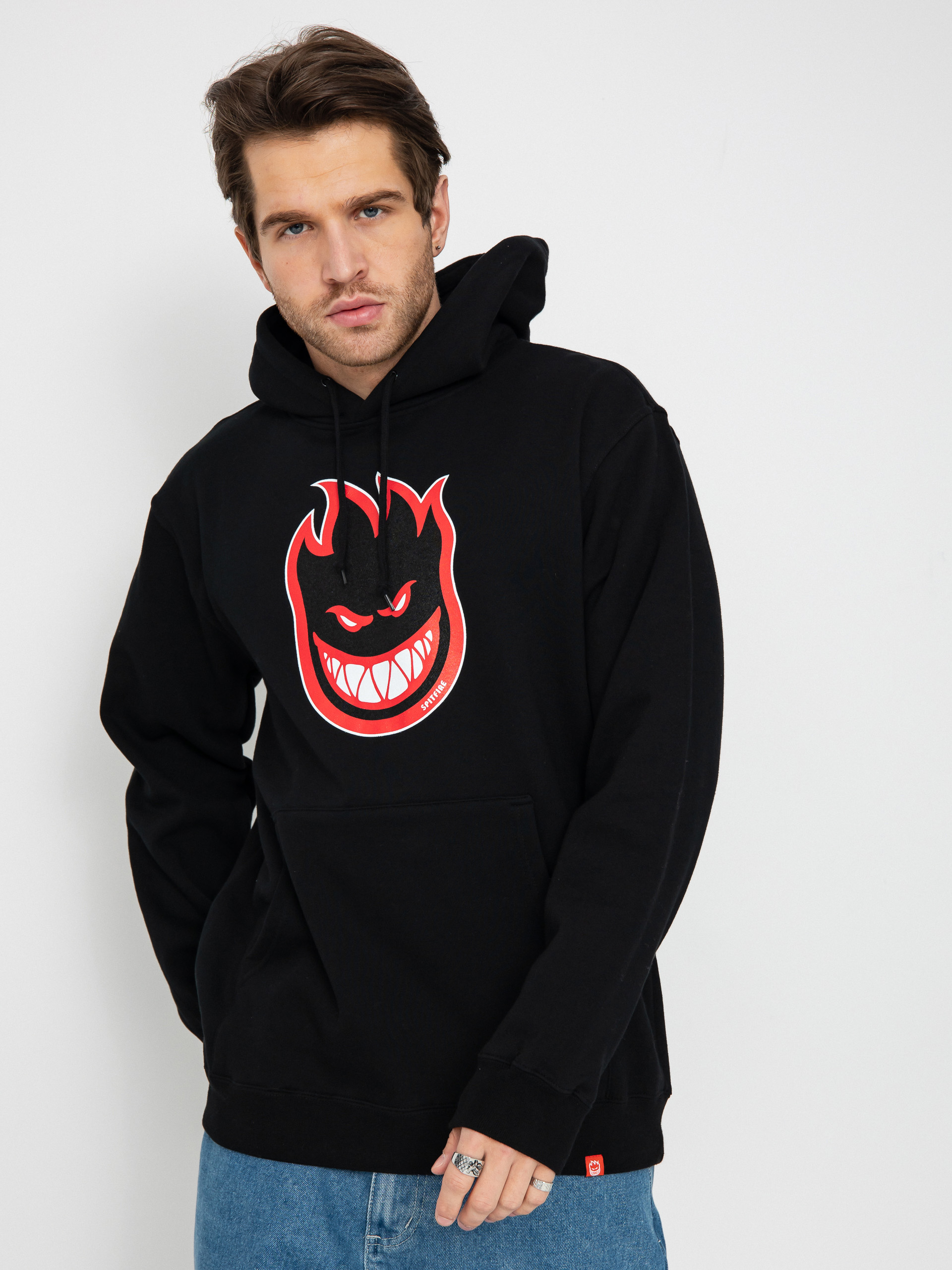 Bluza z kapturem Spitfire Bighead Fill HD (black/black red & white print)