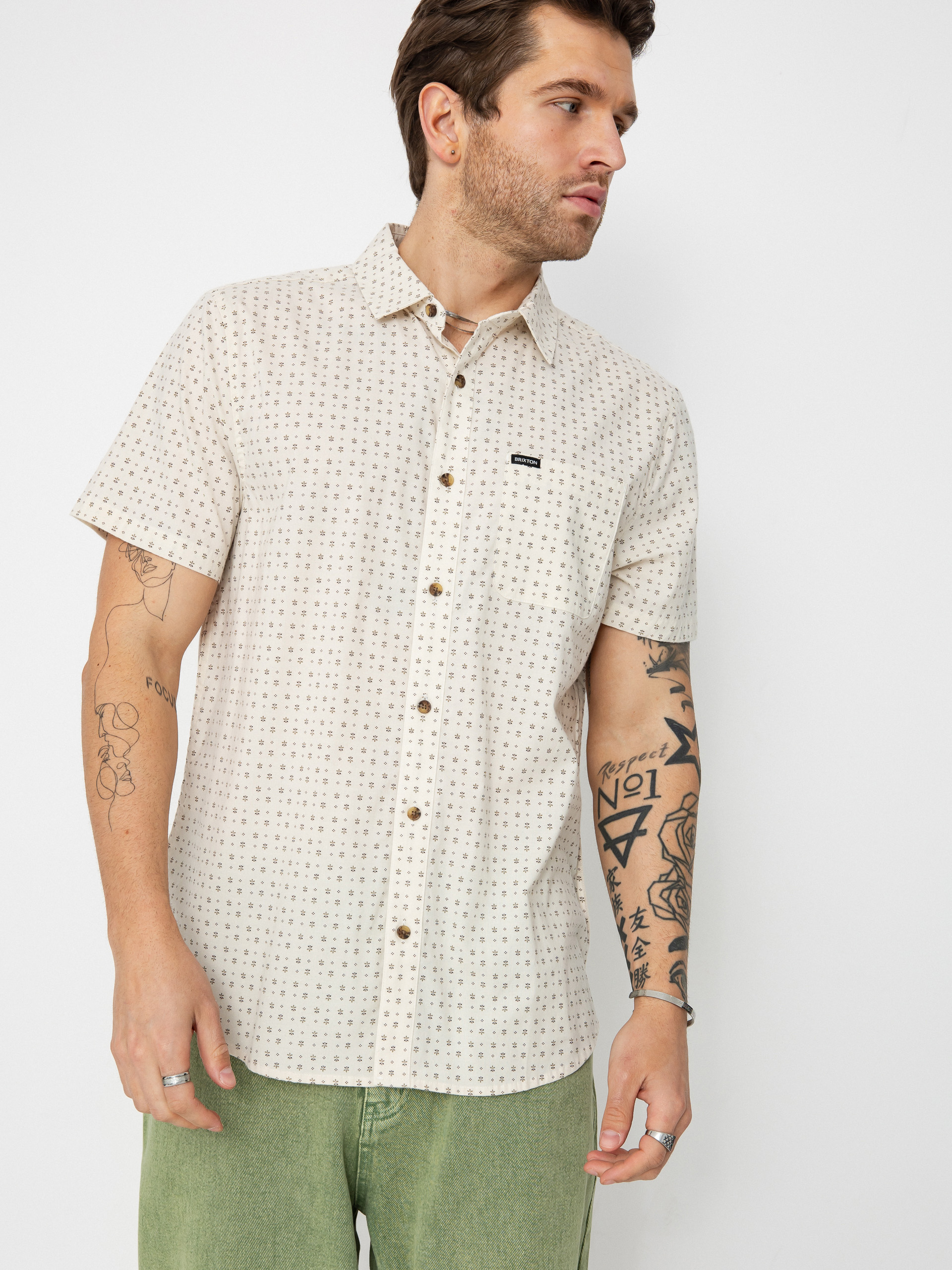 Koszula Brixton Charter Print (off white/micro floral)