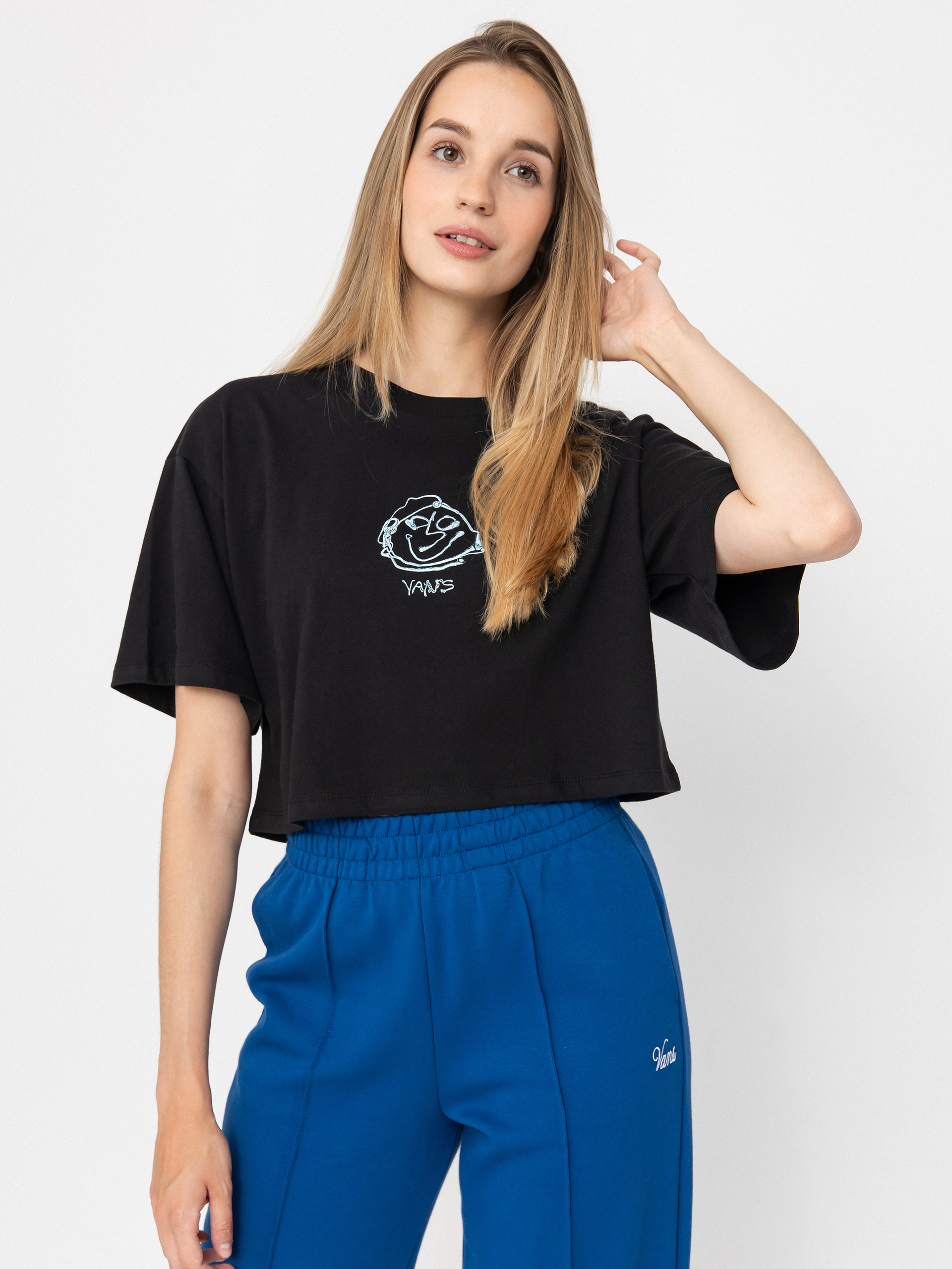 T-shirt Vans Grinning Face Relax Crop Wmn (black)