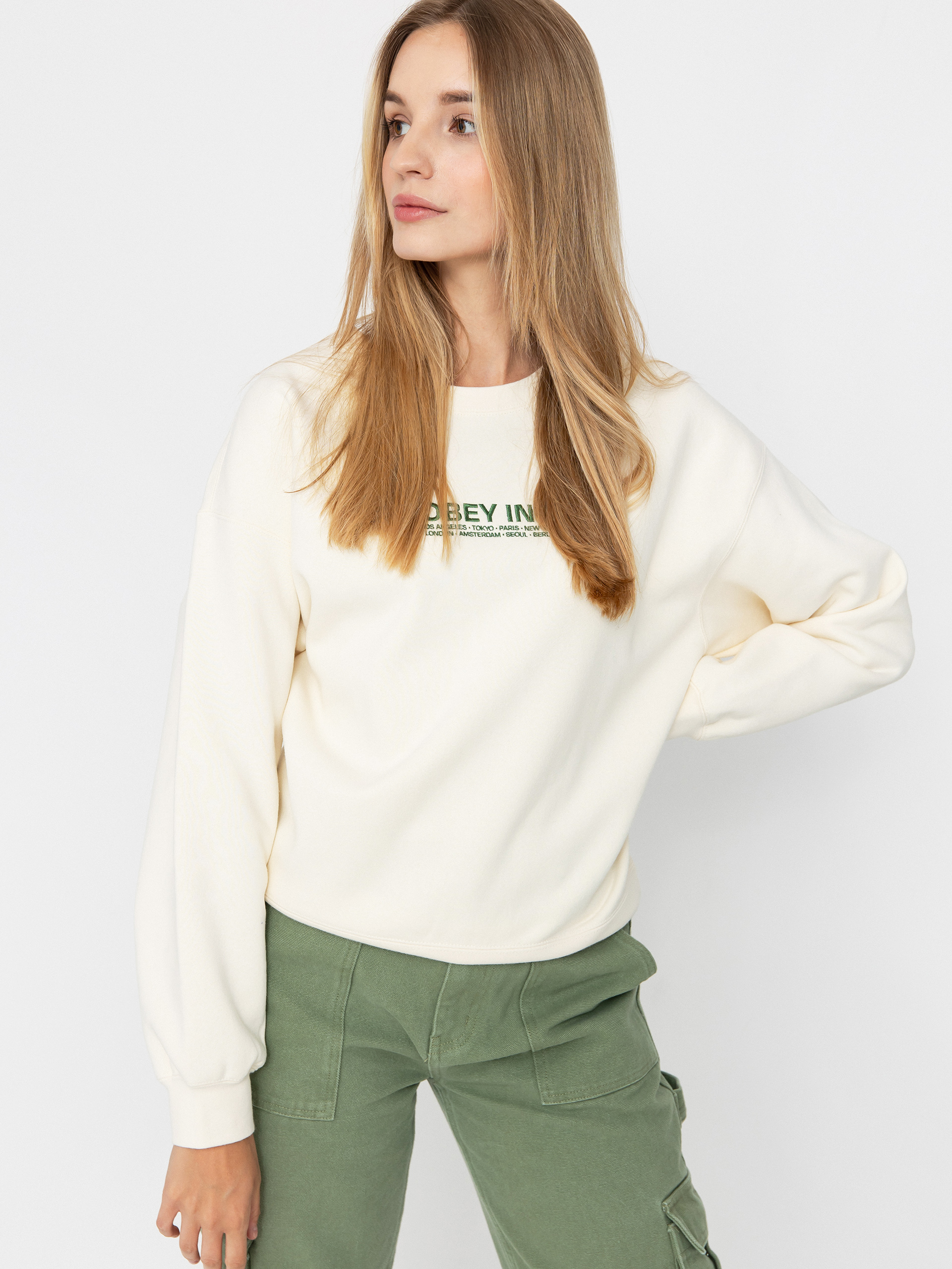 Bluza OBEY Int Crew (unbleached)