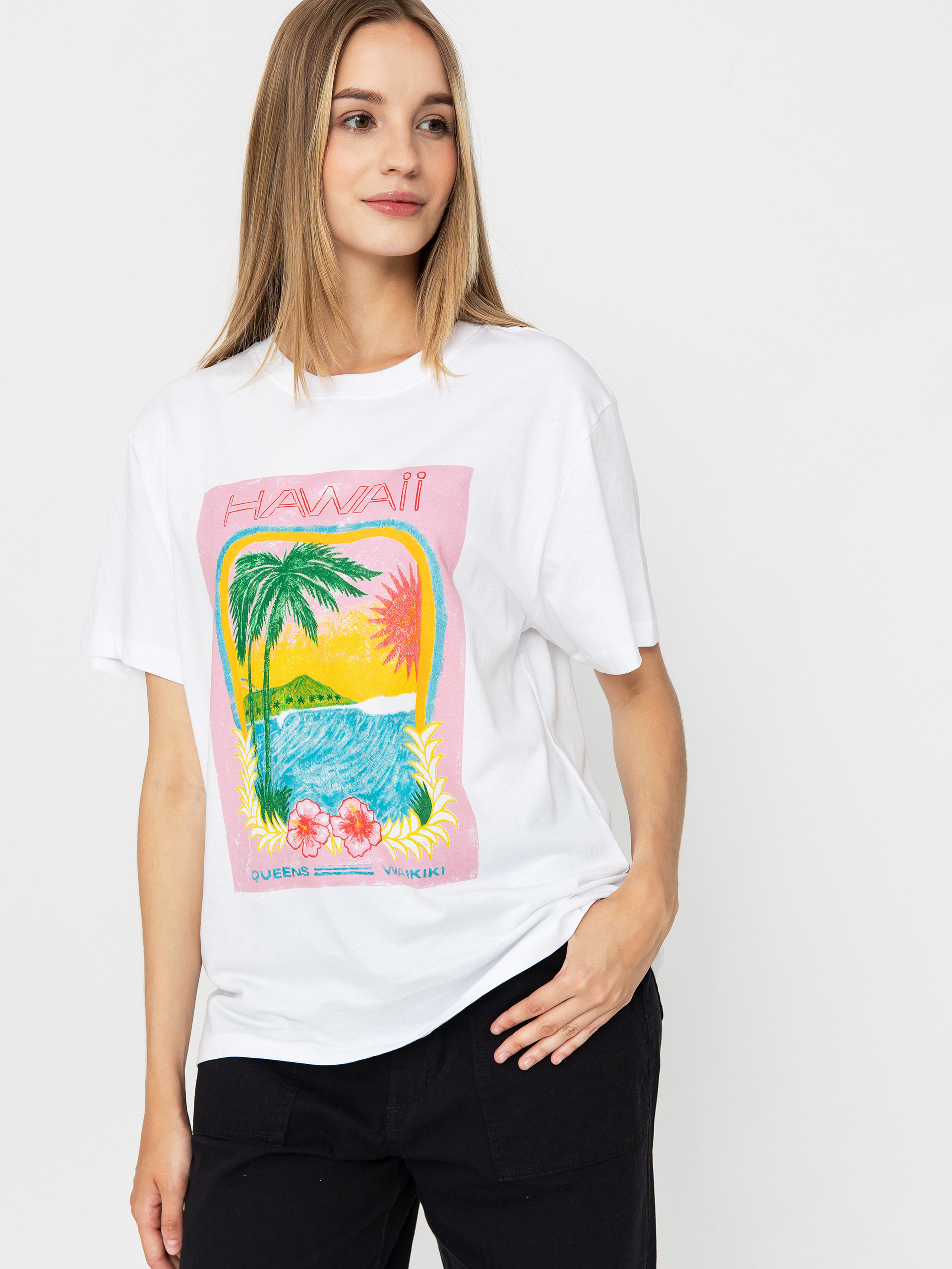 T-shirt Roxy Atlas Hangloose Wmn (bright white hawaii)