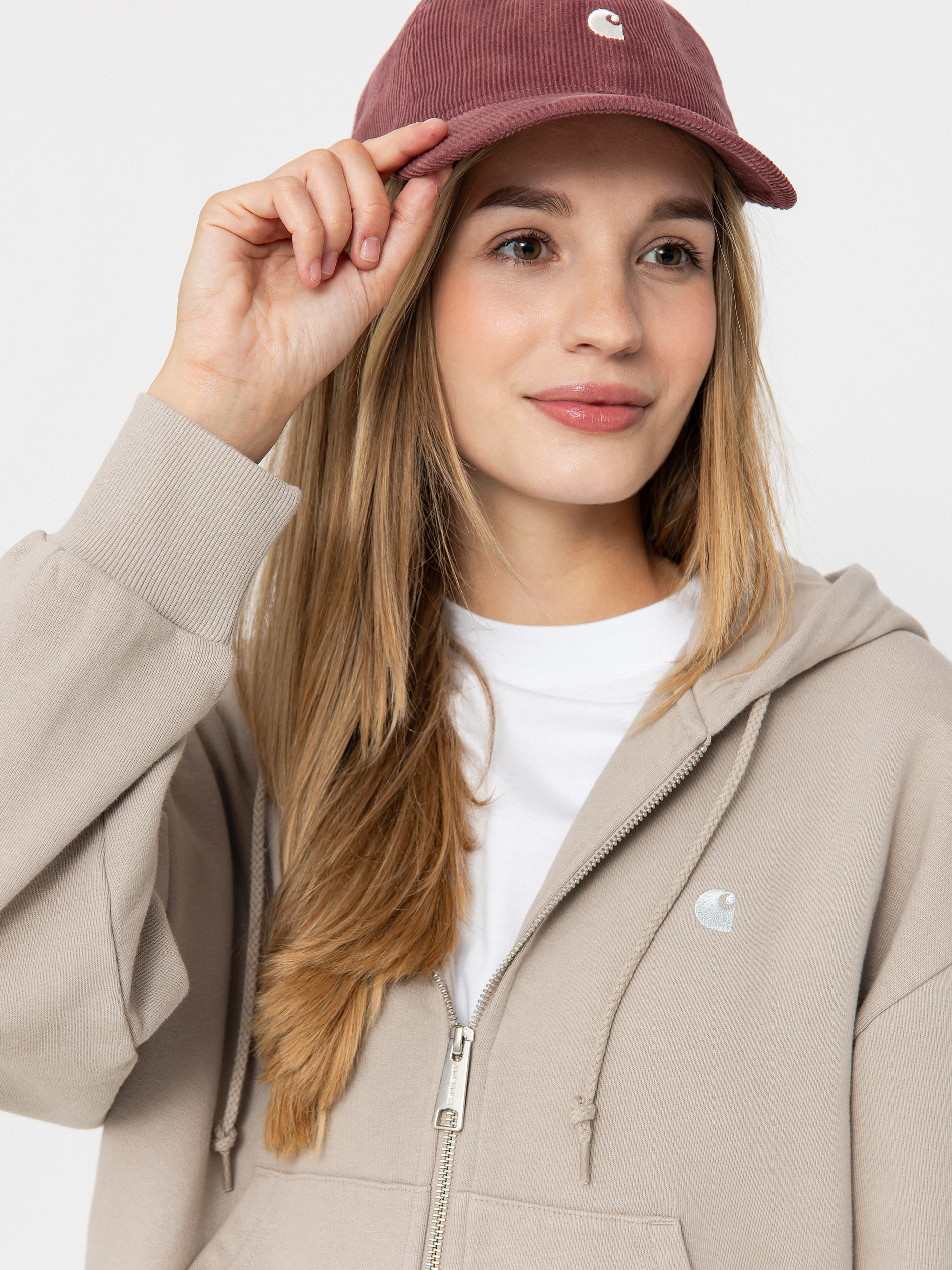 Bluza z kapturem Carhartt WIP Casey ZHD Wmn (dusky beige/silver)