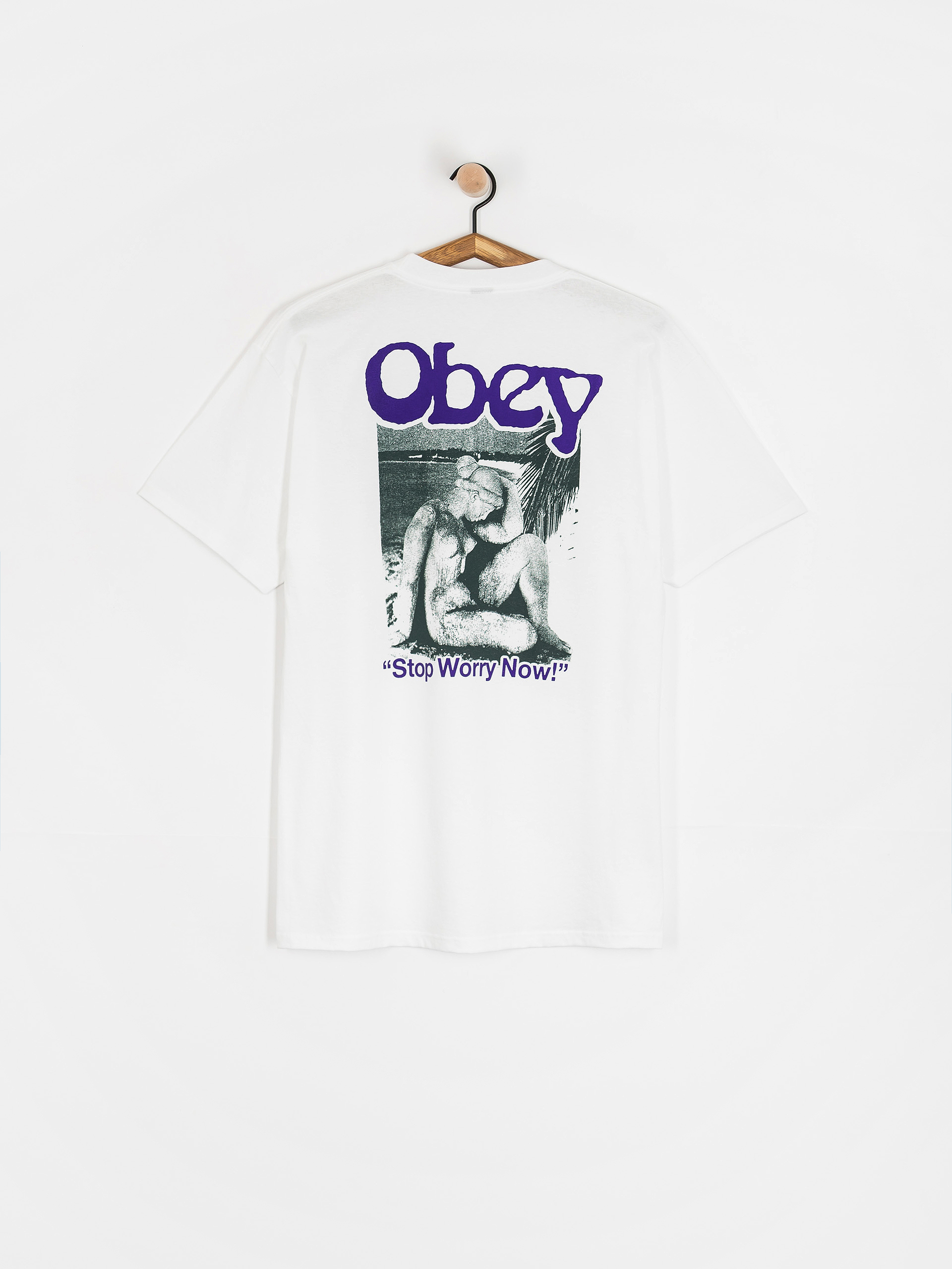 T-shirt OBEY Stop Worry Now (white)