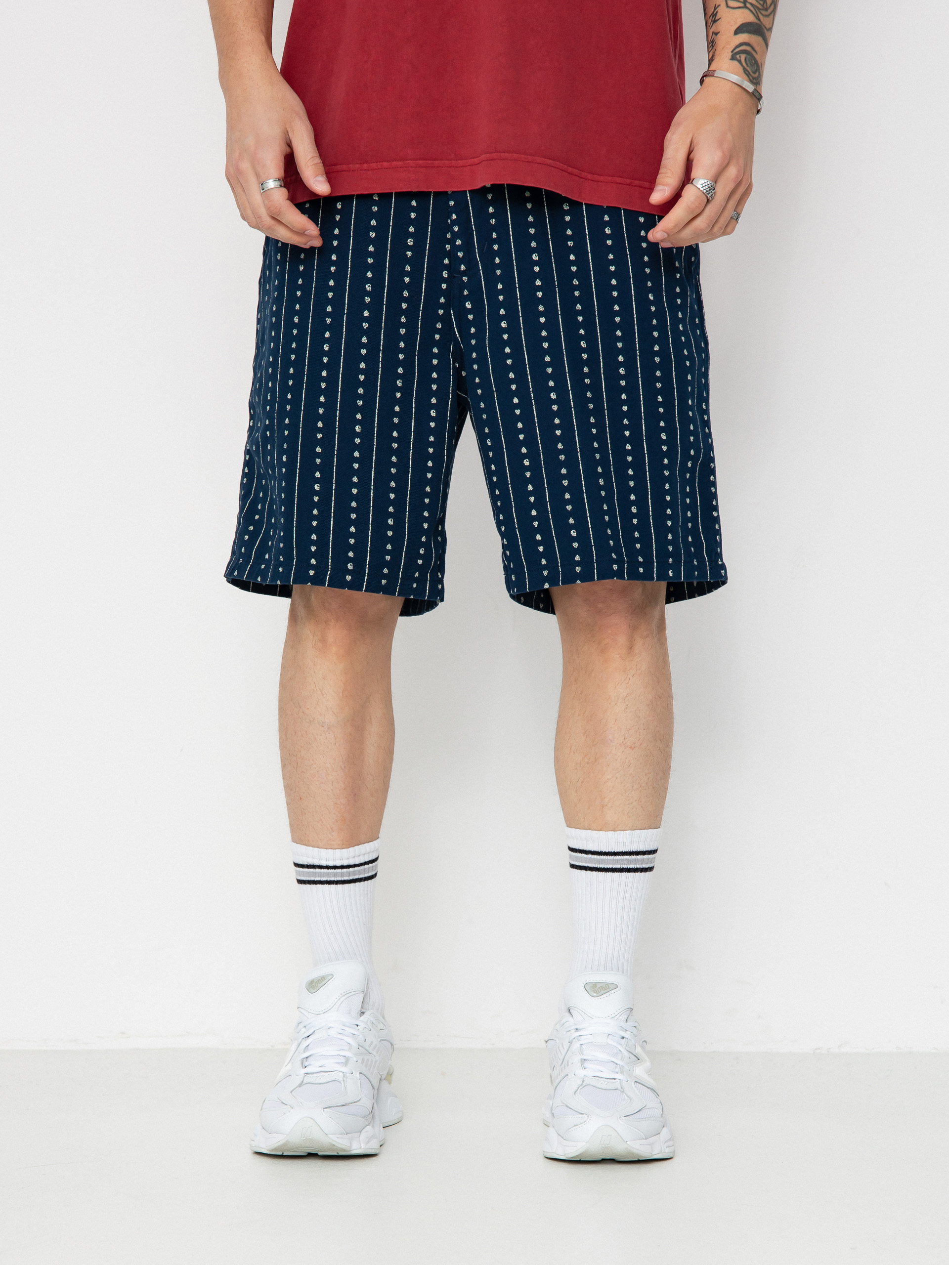 Szorty Carhartt WIP Drewe (heart c pinstripe/ink/natural)