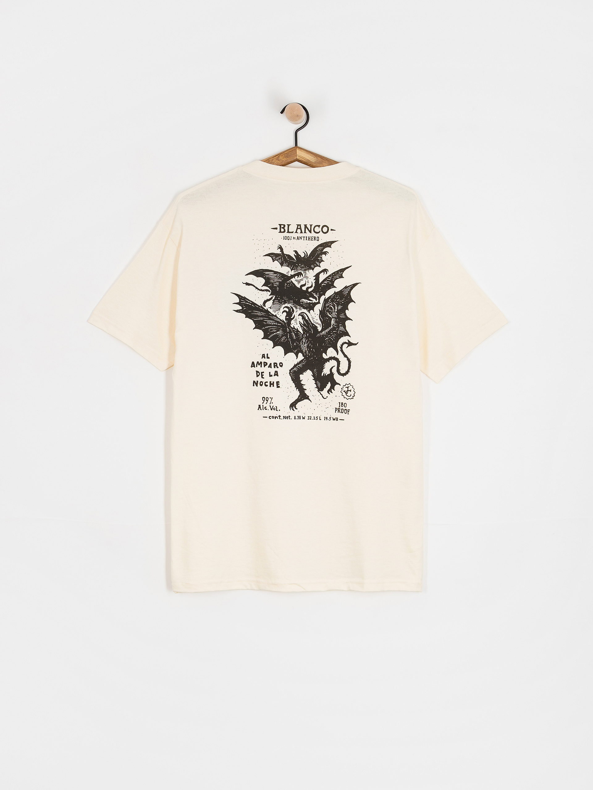 T-shirt Antihero Carnales Blanco (cream w/black prints)